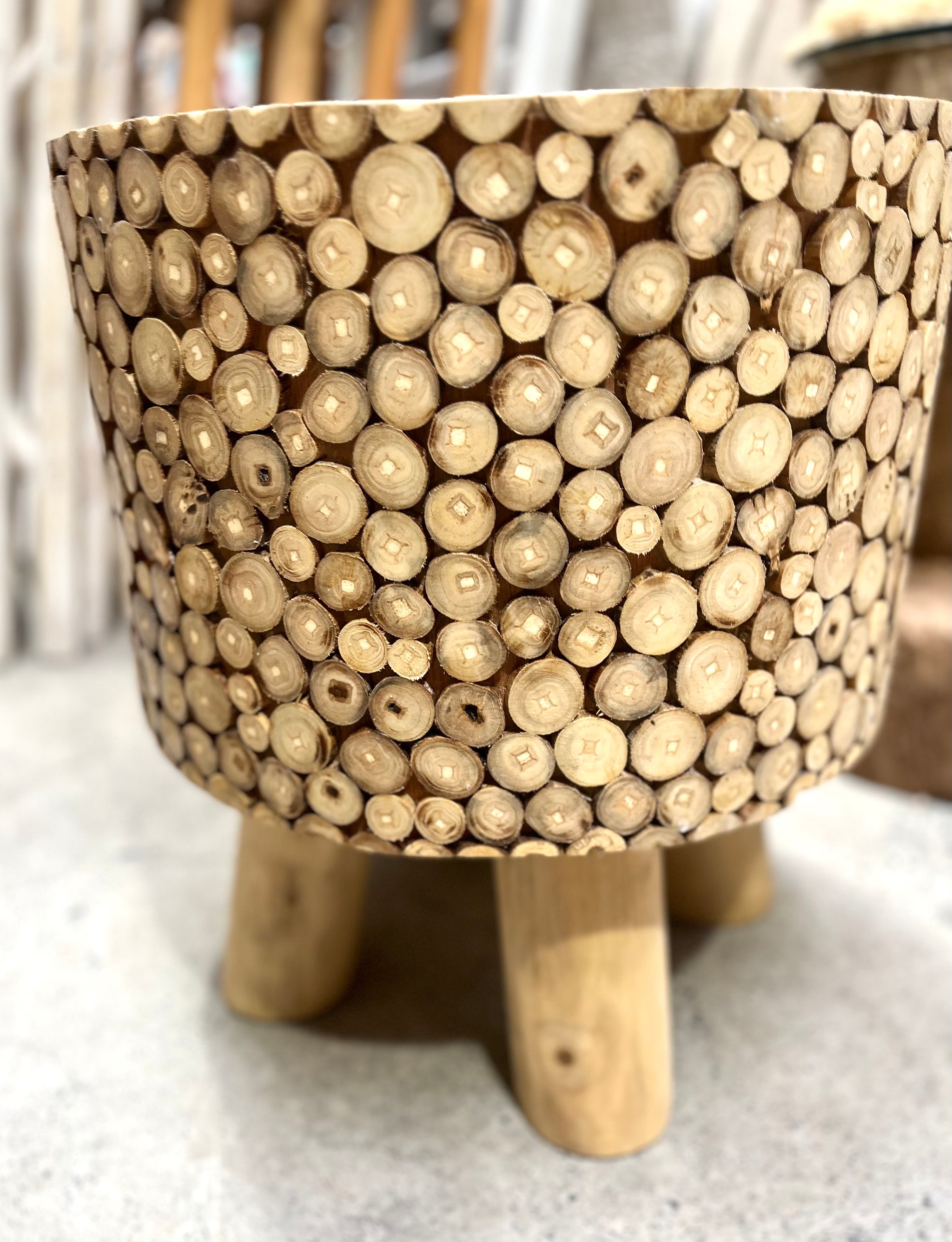 Timber stool / side table. Design 2. - Bali Beach Beyond