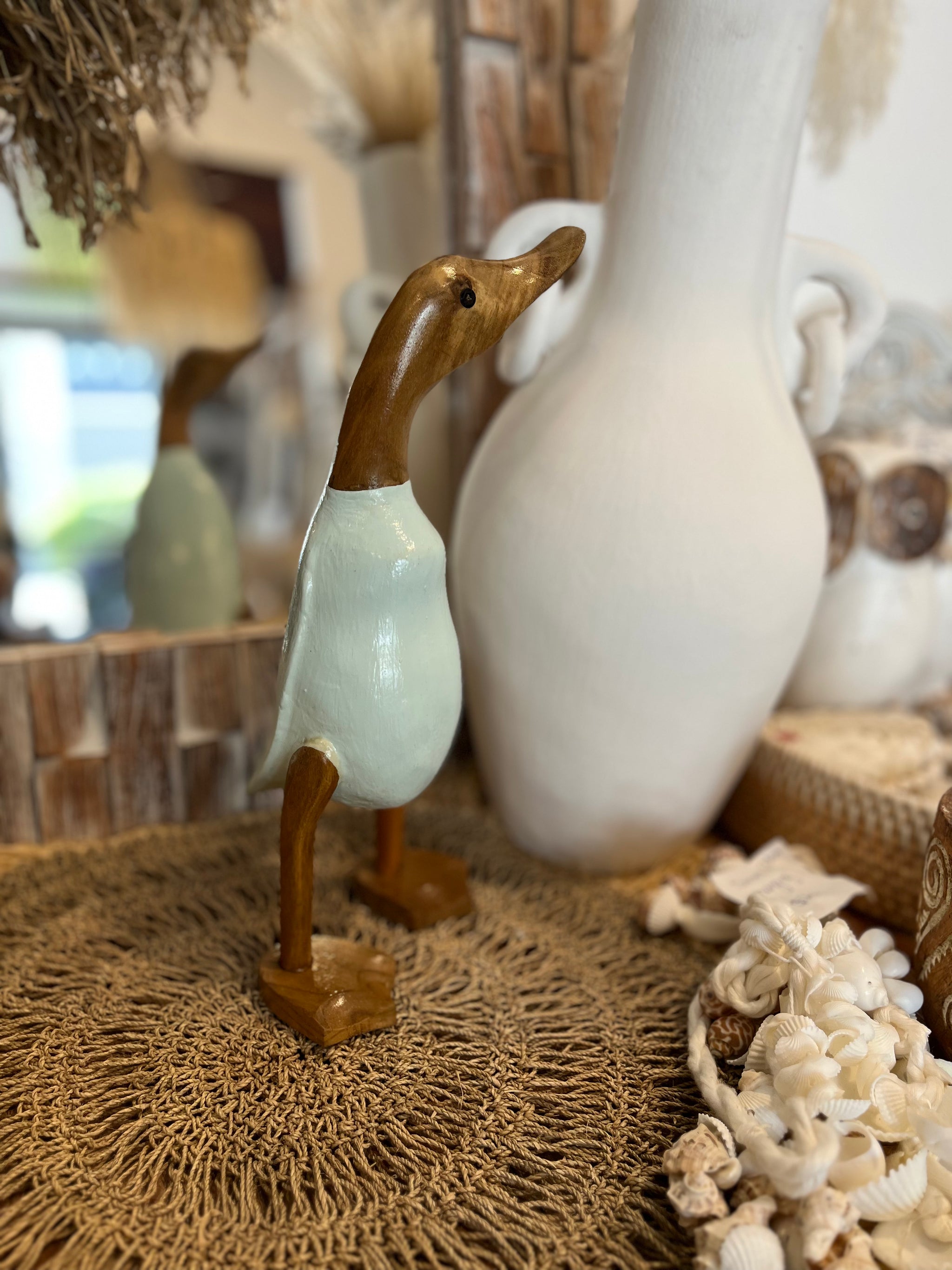 Mint timber duck. Handpainted - Bali Beach Beyond