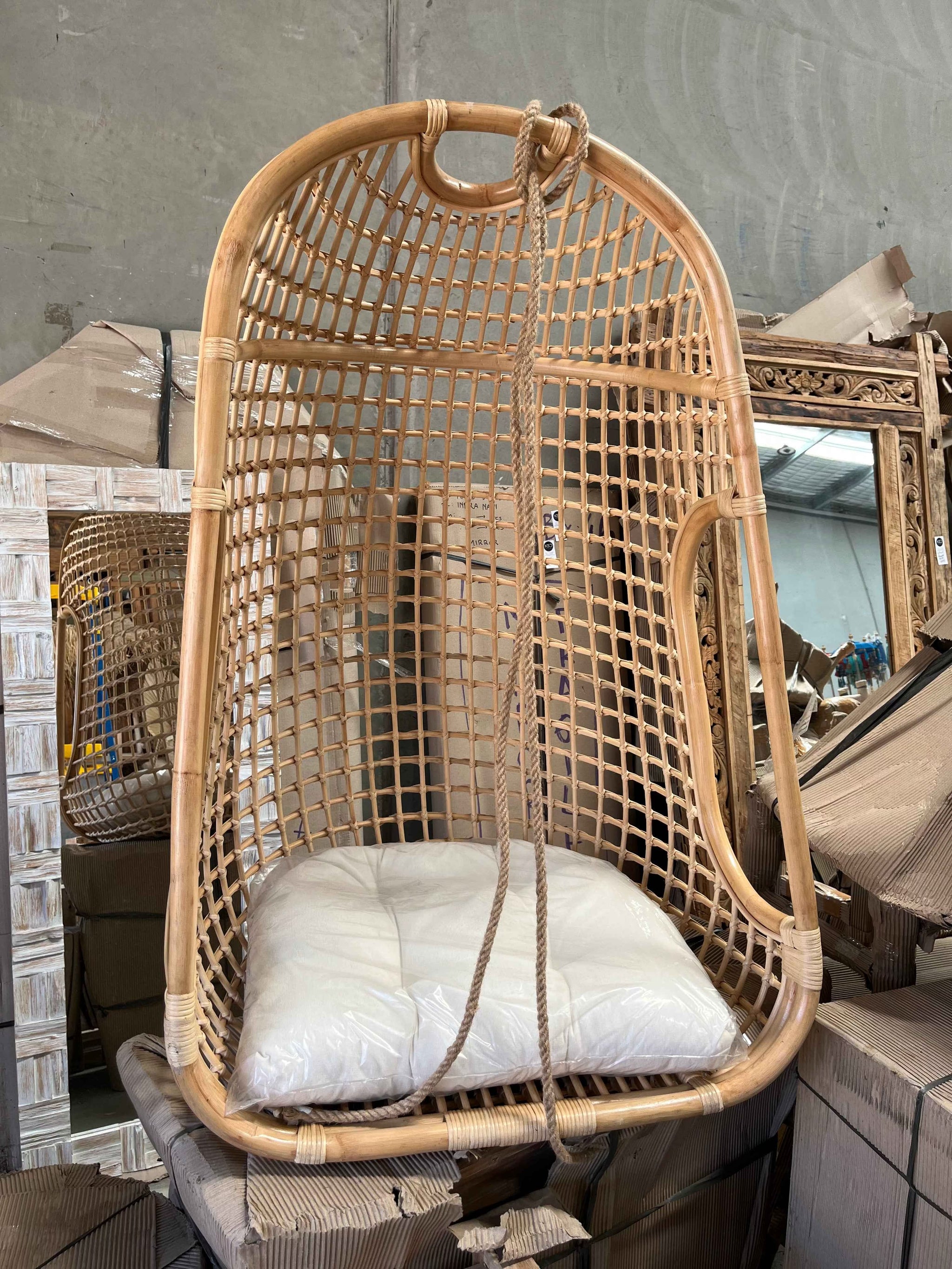 Rattan hanging chair. Natural - Bali Beach Beyond