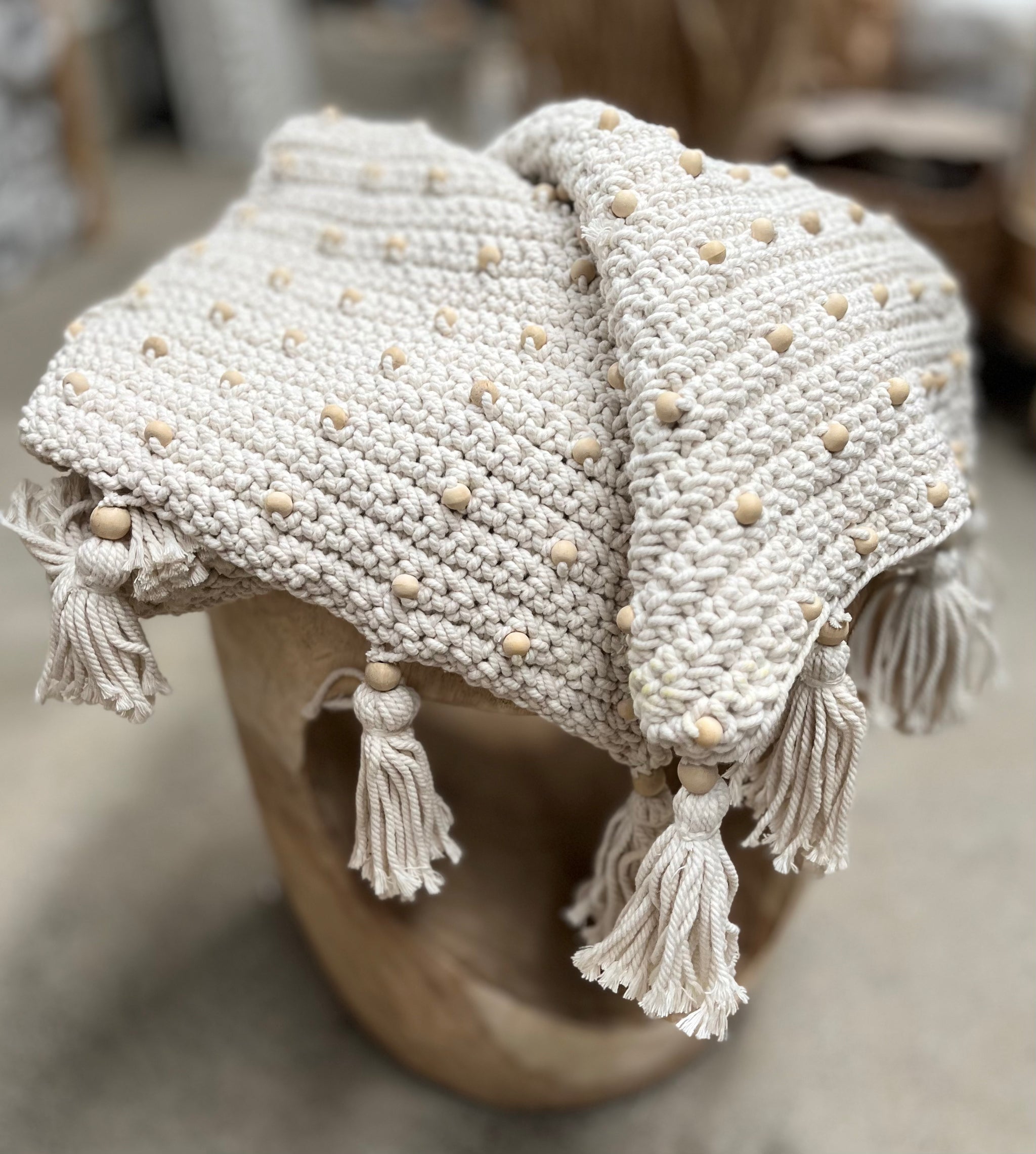 Macrame table runner / bed throw. Usually $125 - Bali Beach Beyond