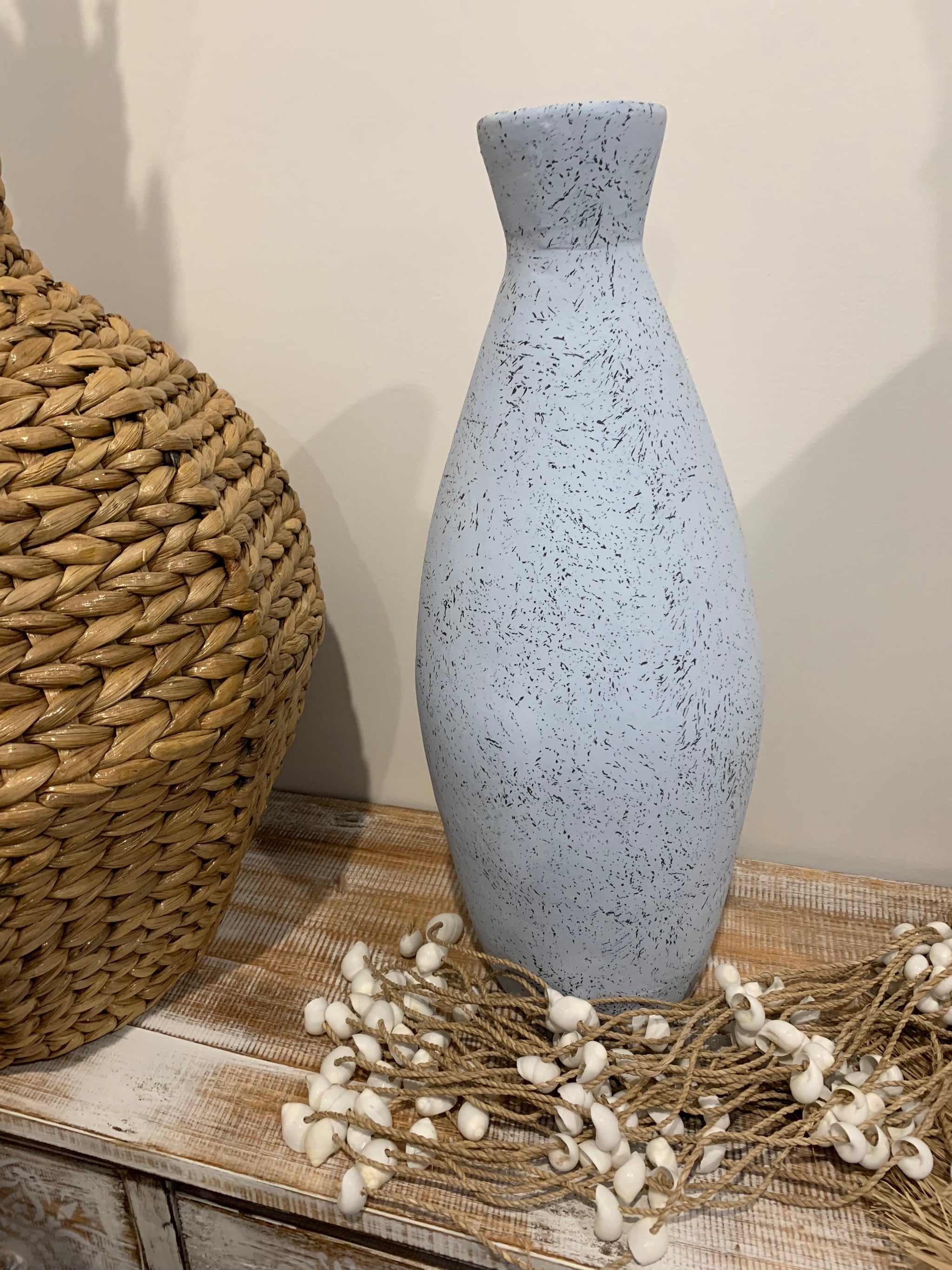 Blue terracotta vase. L - Bali Beach Beyond