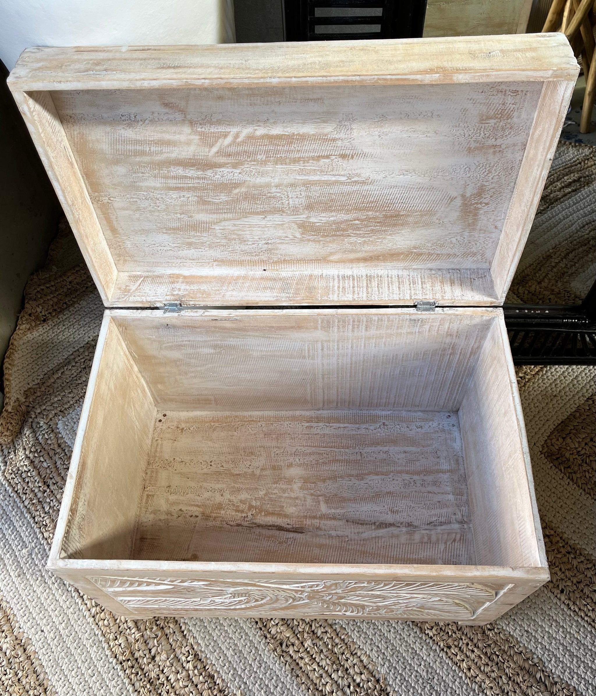 Carved Blanket / storage / toy box M - Bali Beach Beyond