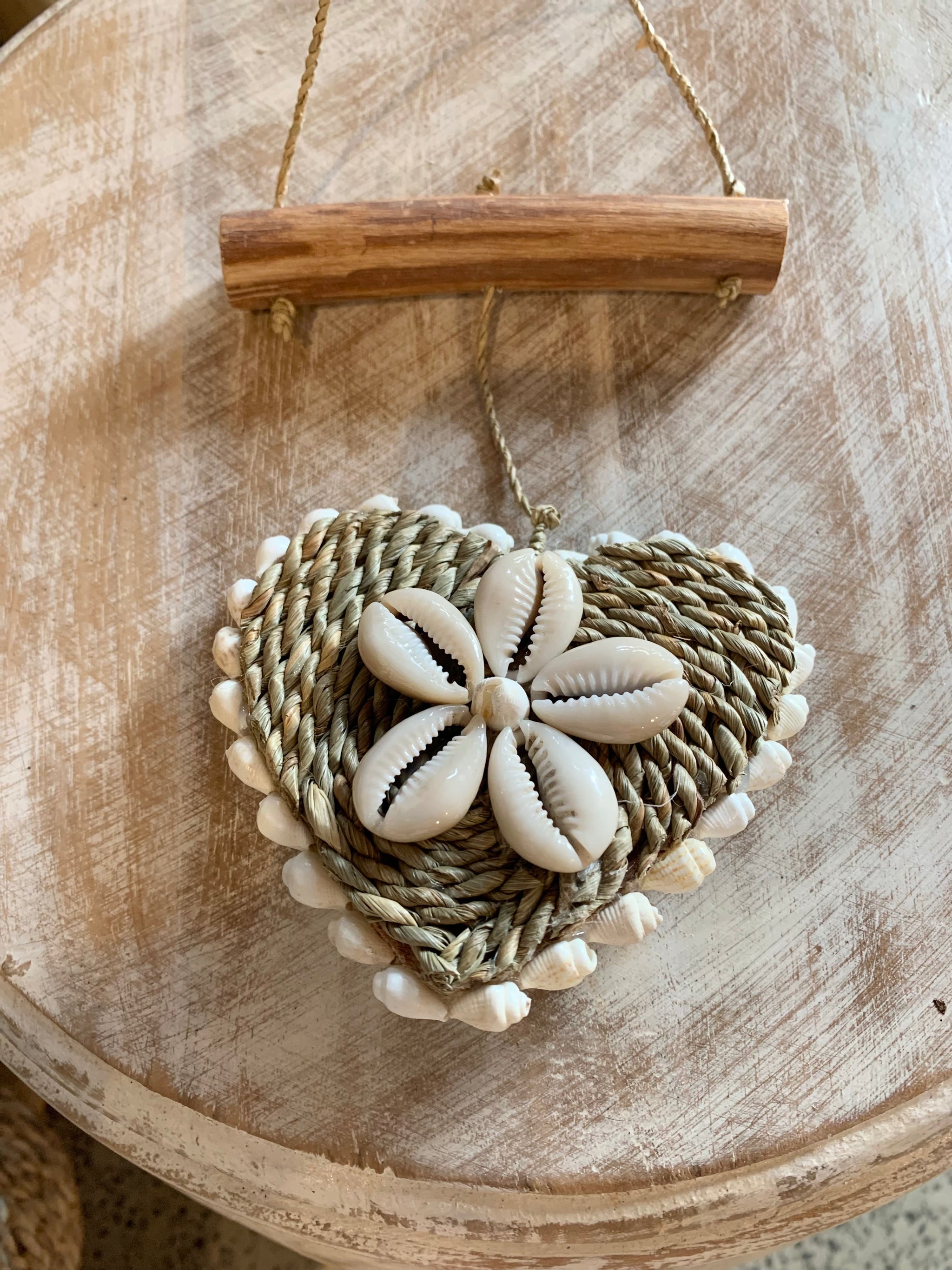 Heart heart hanging with shell detail - Bali Beach Beyond