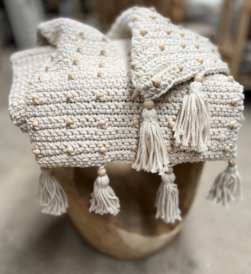 Macrame table runner / bed throw. Usually $125 - Bali Beach Beyond