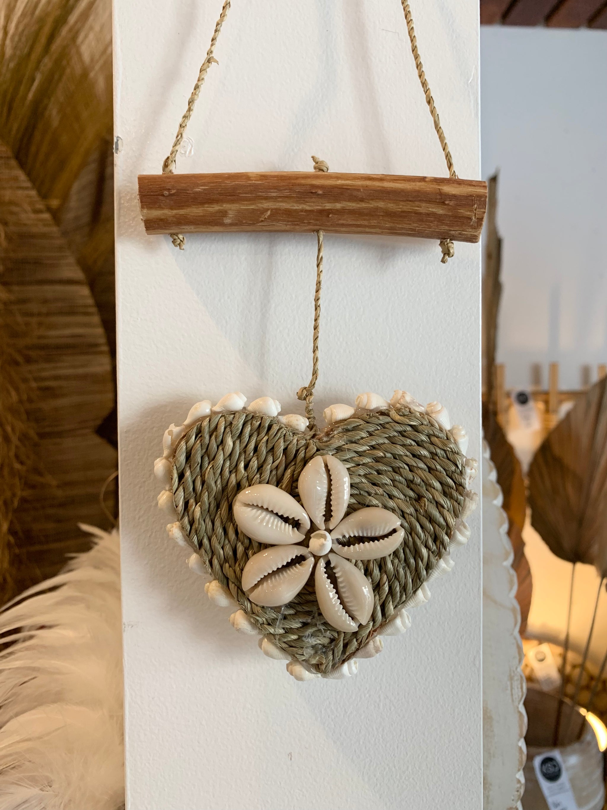 Heart heart hanging with shell detail - Bali Beach Beyond
