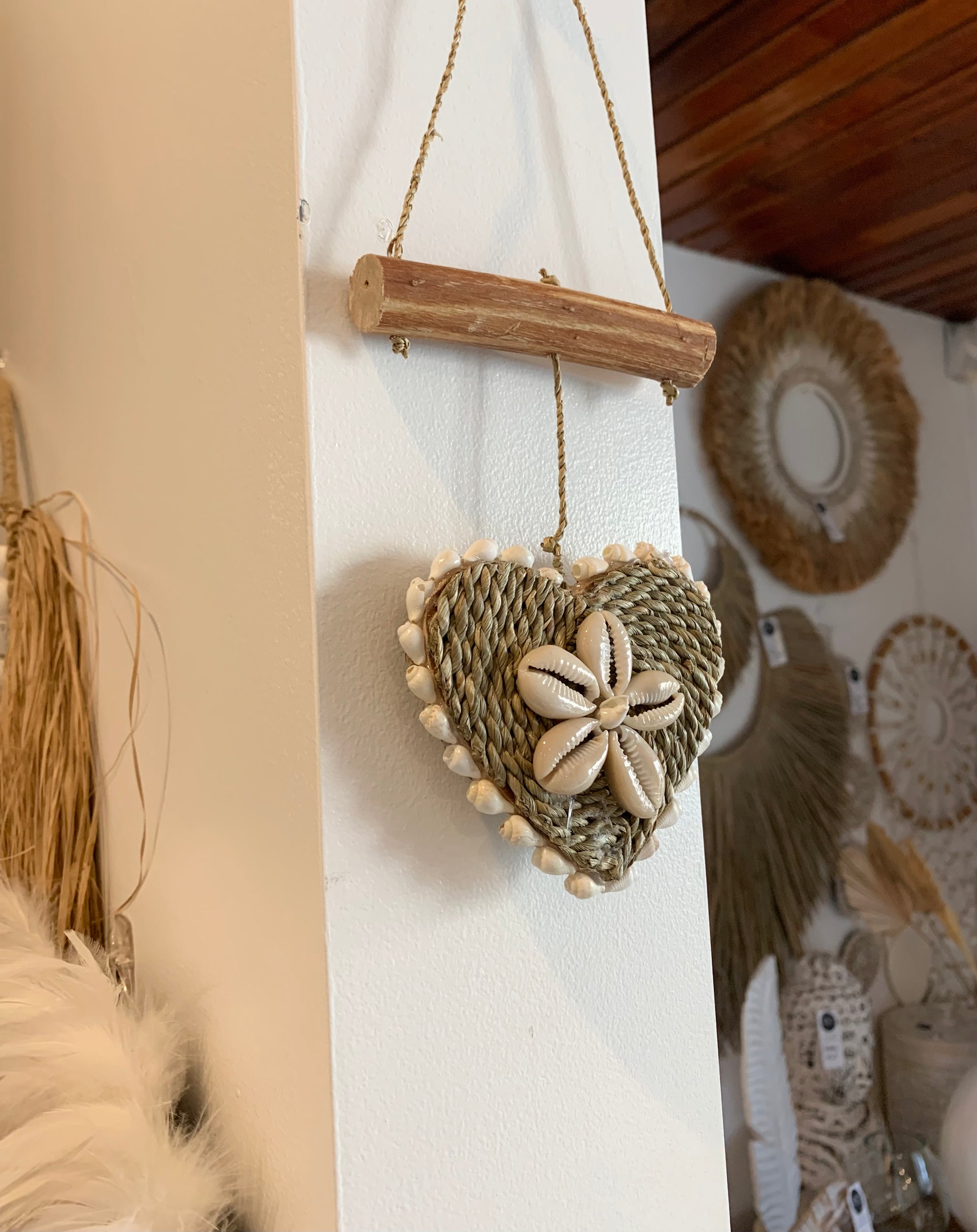 Heart heart hanging with shell detail - Bali Beach Beyond