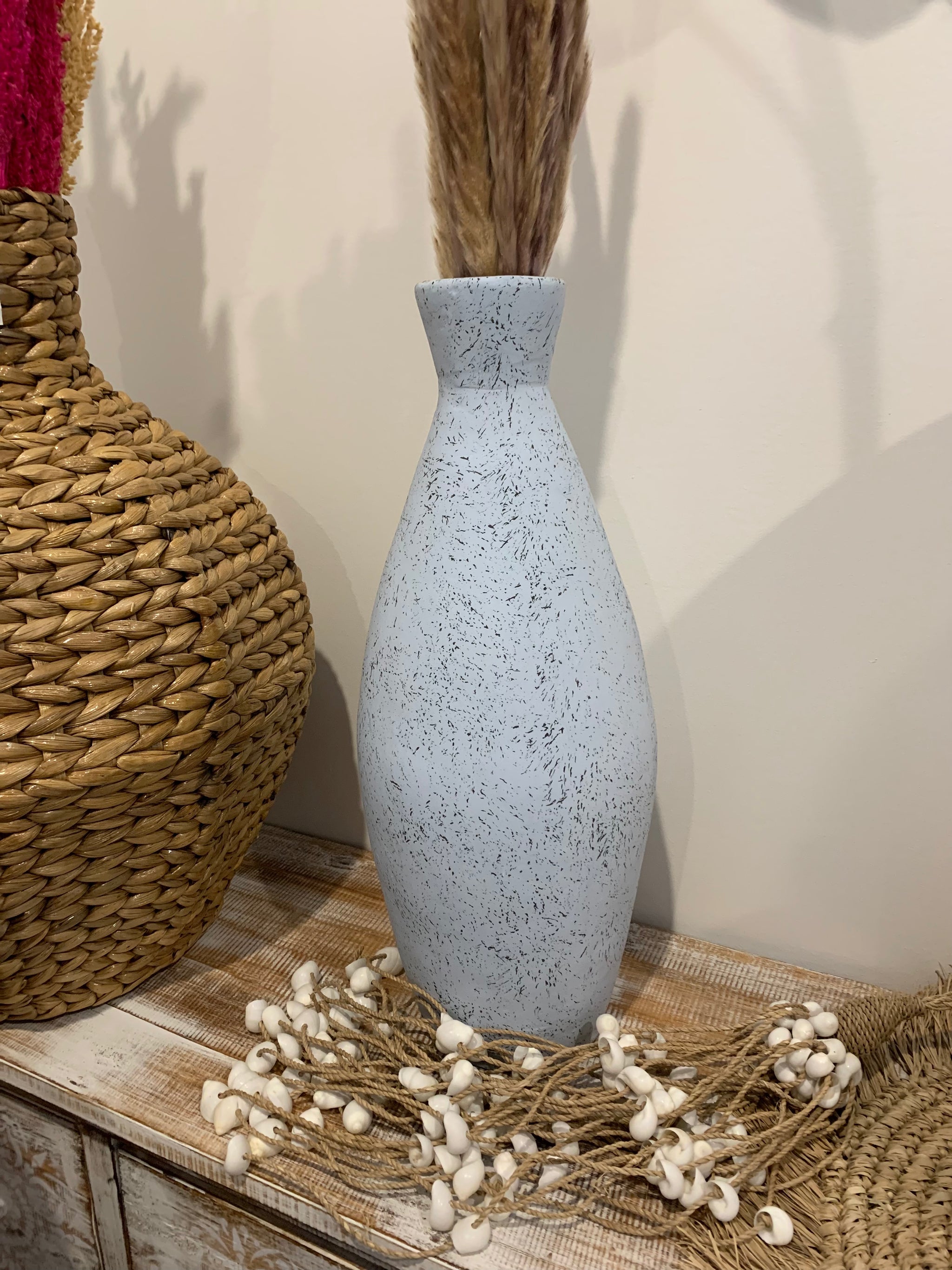 Blue terracotta vase. L - Bali Beach Beyond