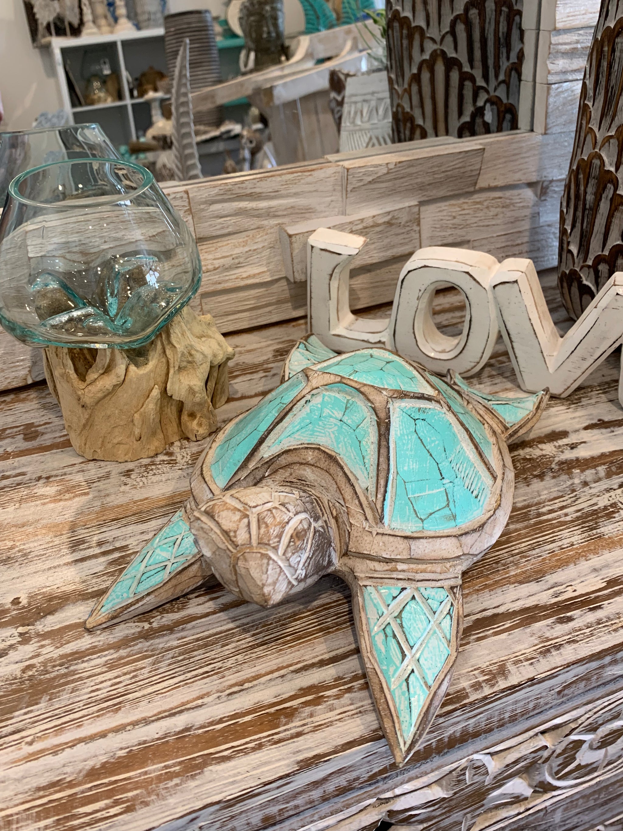 Medium turquoise timber turtle. - Bali Beach Beyond