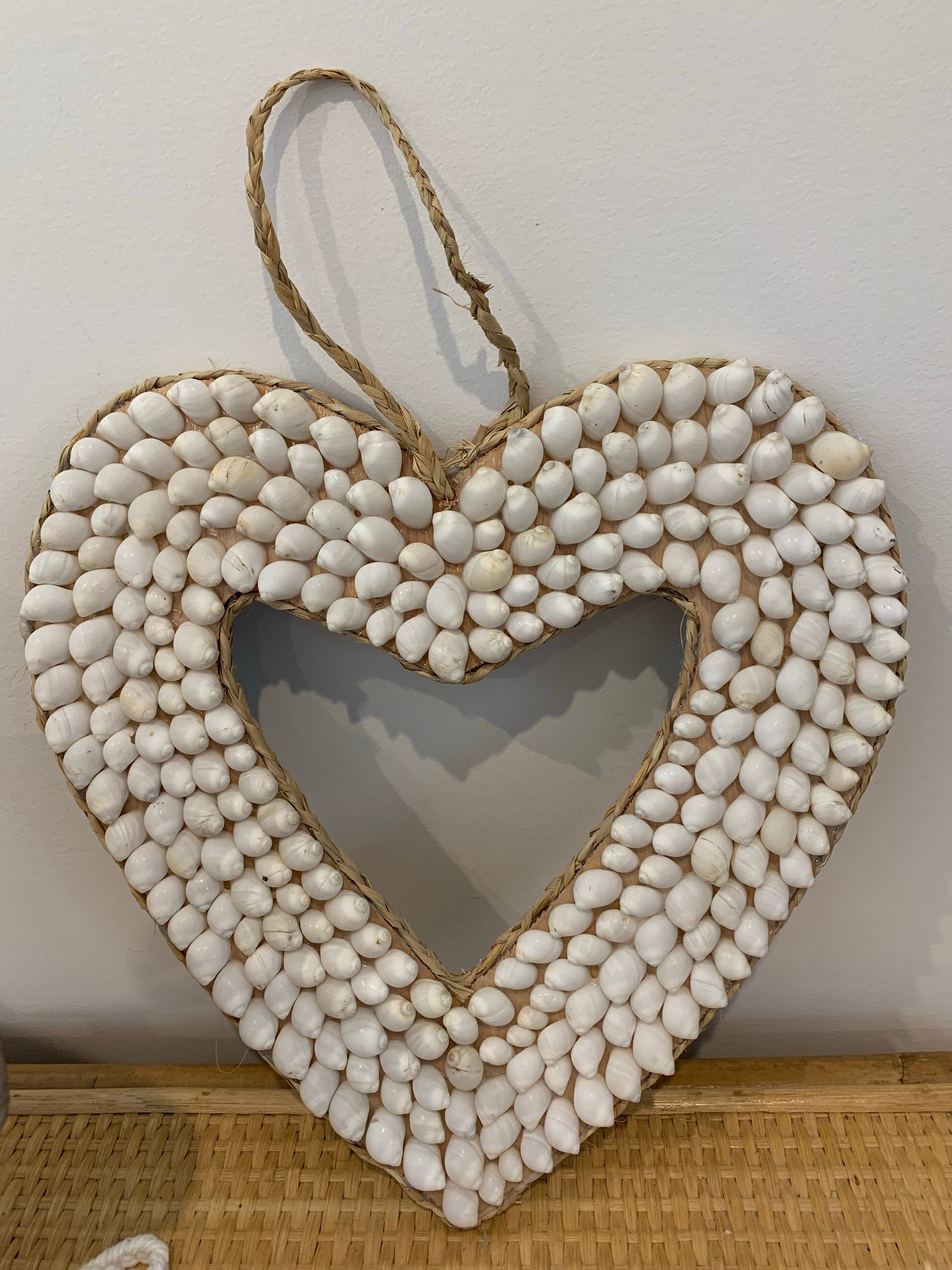 Shell heart with white shells - Bali Beach Beyond