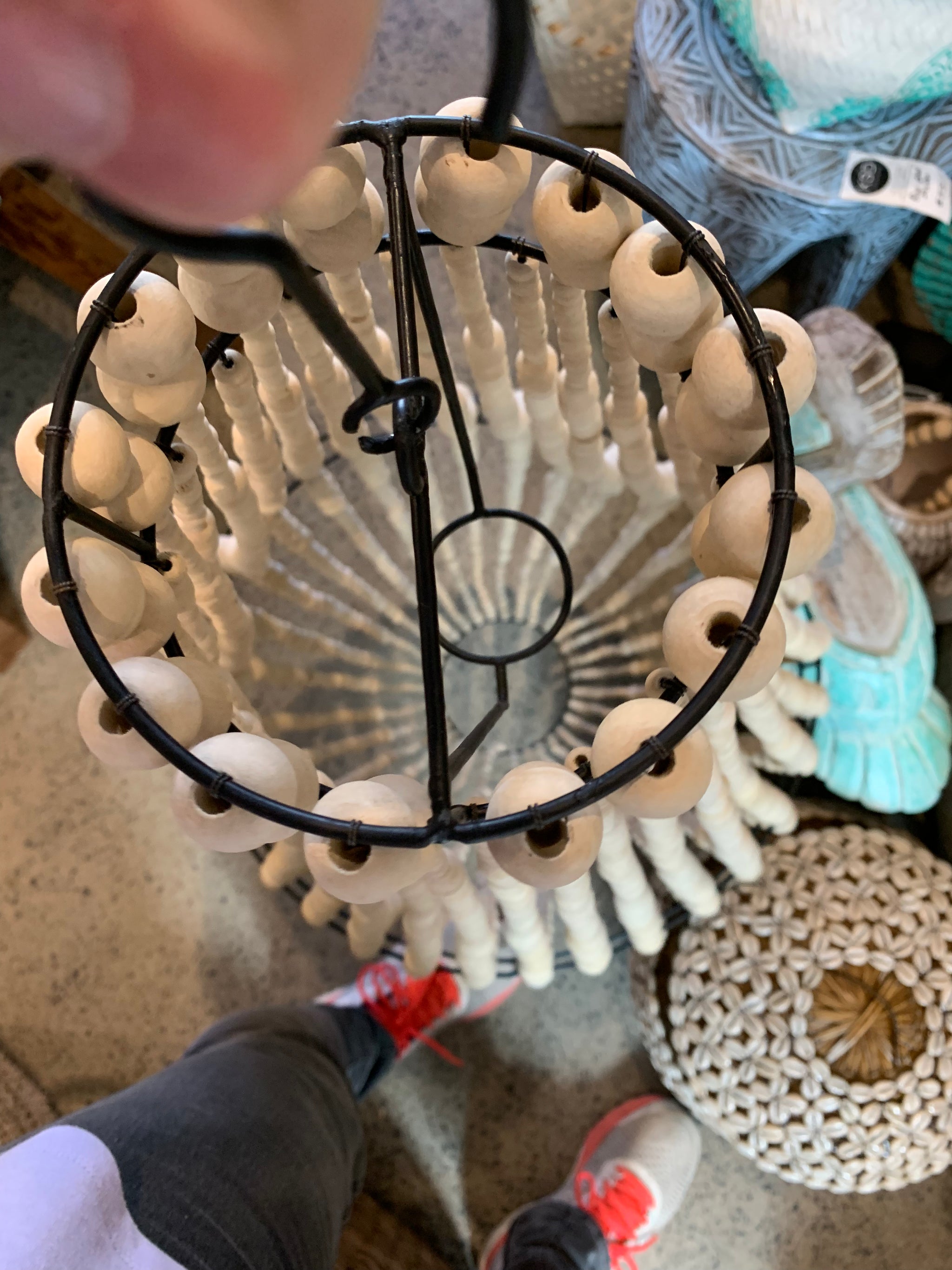 Natural bead light pendant. Style 2 - Bali Beach Beyond