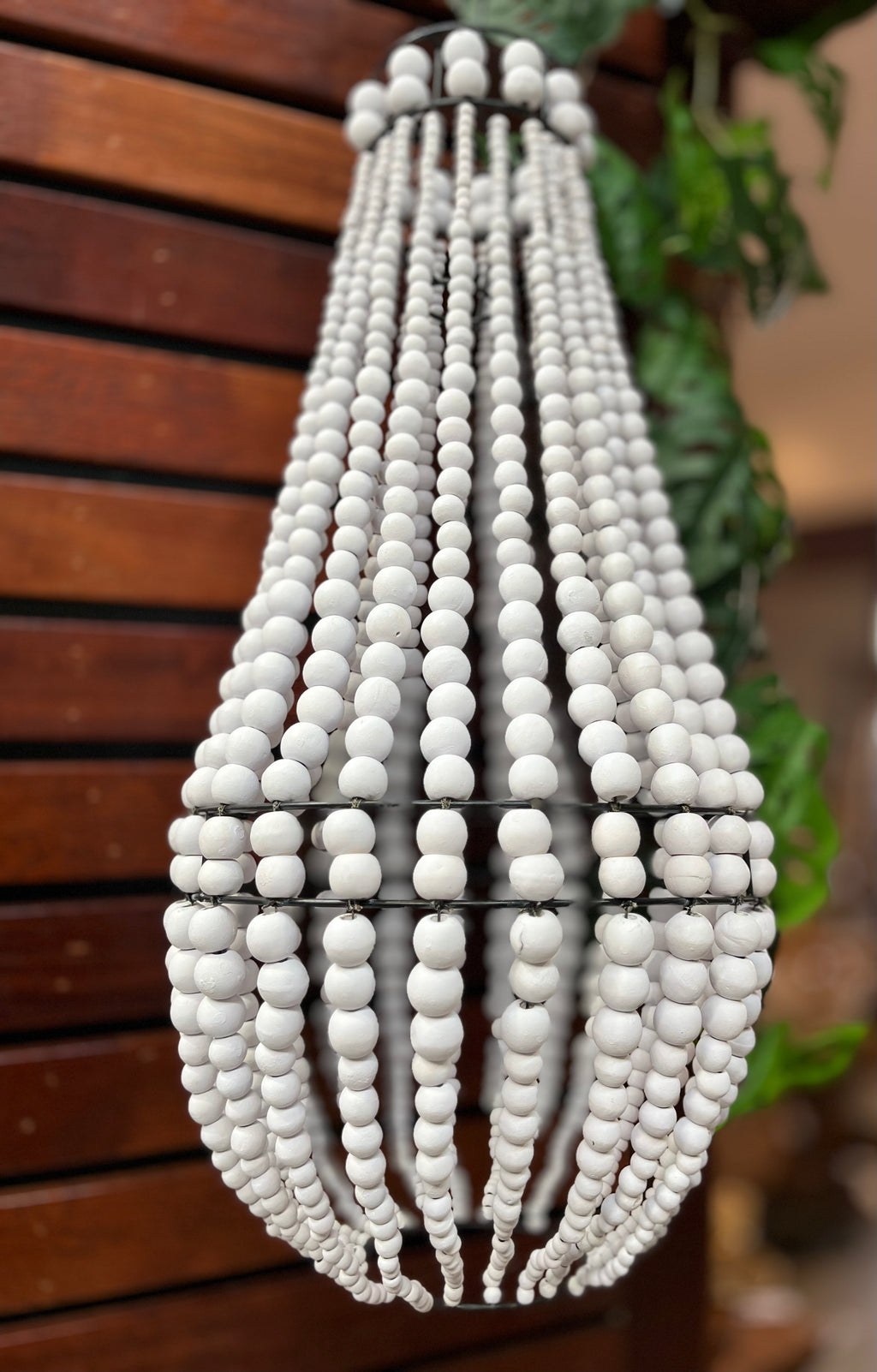White bead light pendant - Bali Beach Beyond