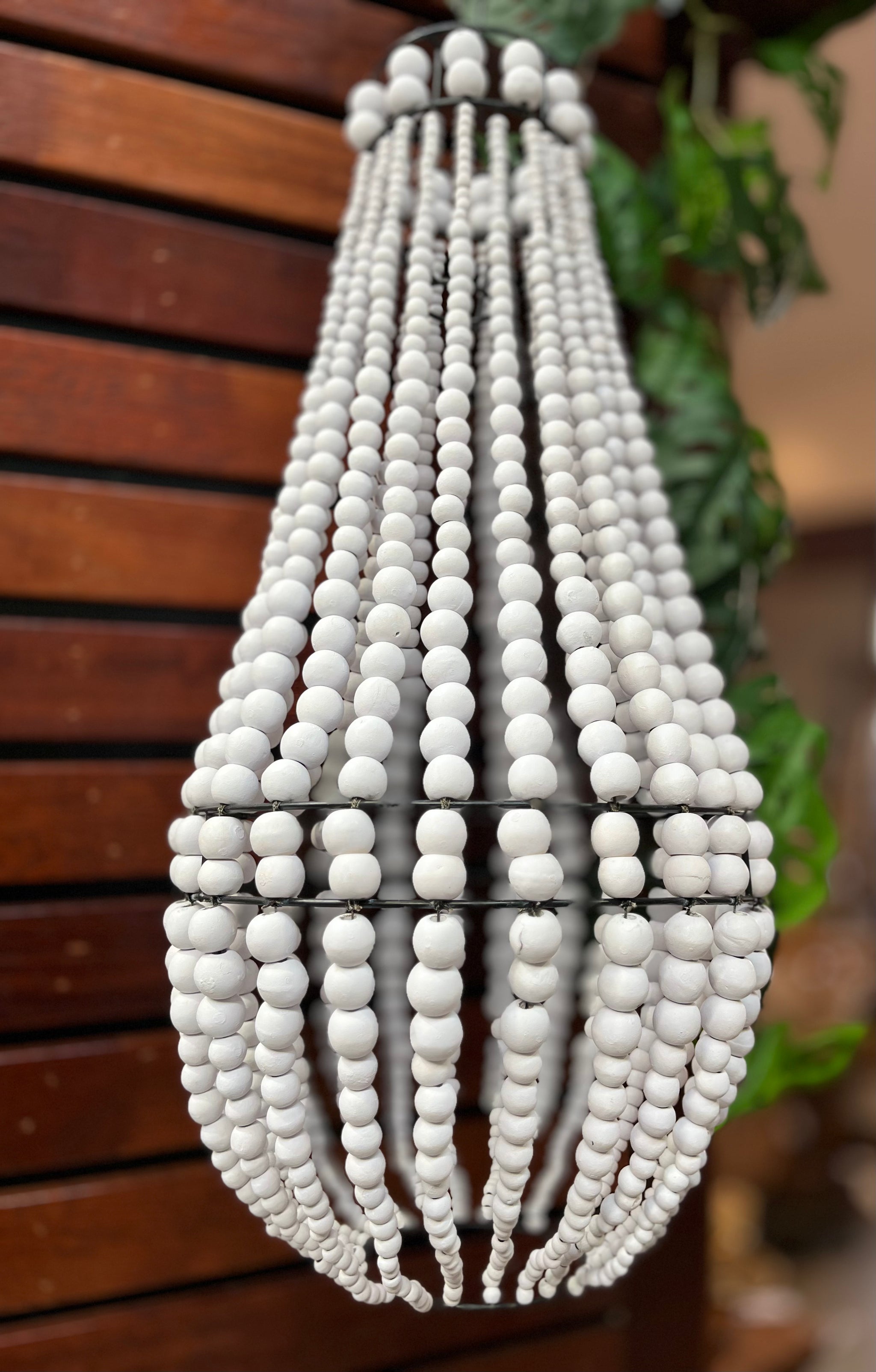 White bead light pendant - Bali Beach Beyond
