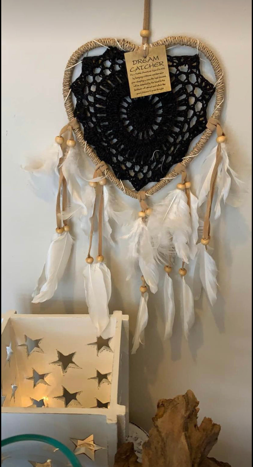 Black heart macrame dream catcher. Usually $10 - Bali Beach Beyond