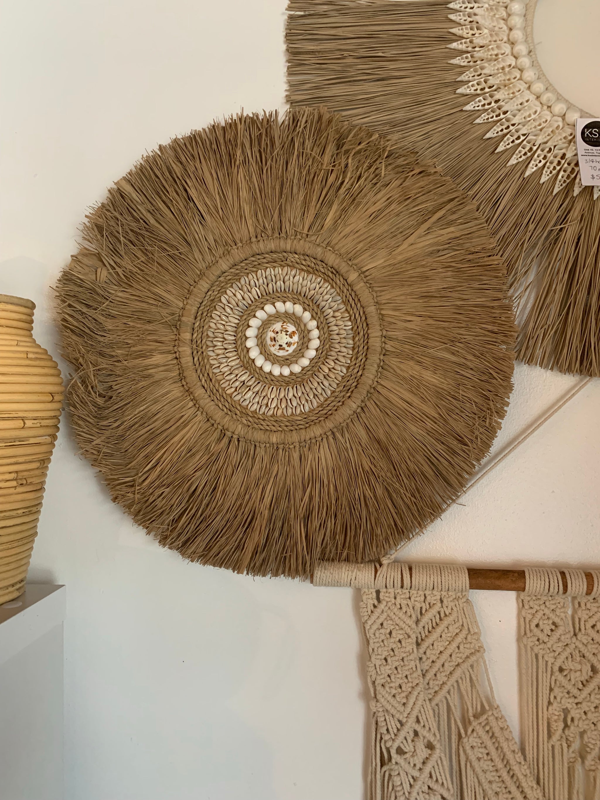 50cm raffia juju with shell detail - Bali Beach Beyond