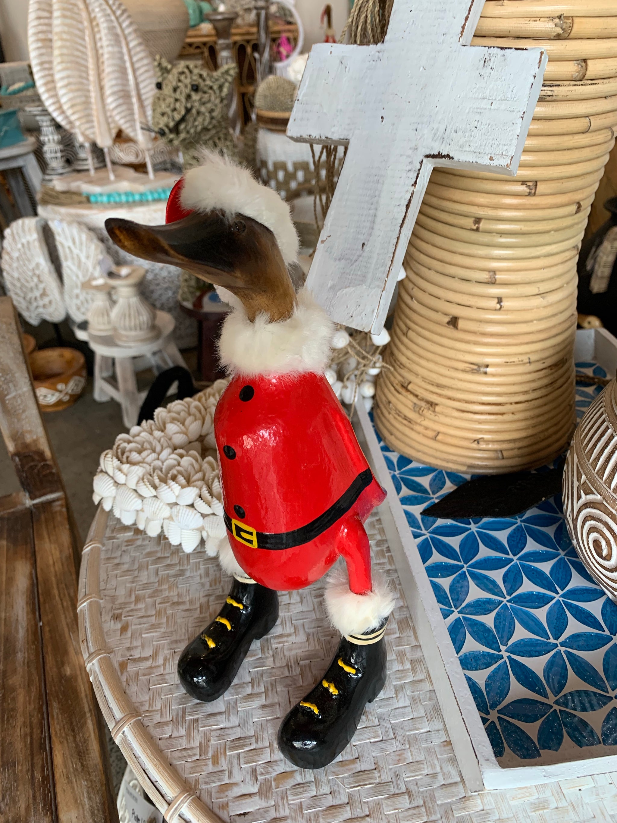 Christmas Santa duck 26cm h - Bali Beach Beyond