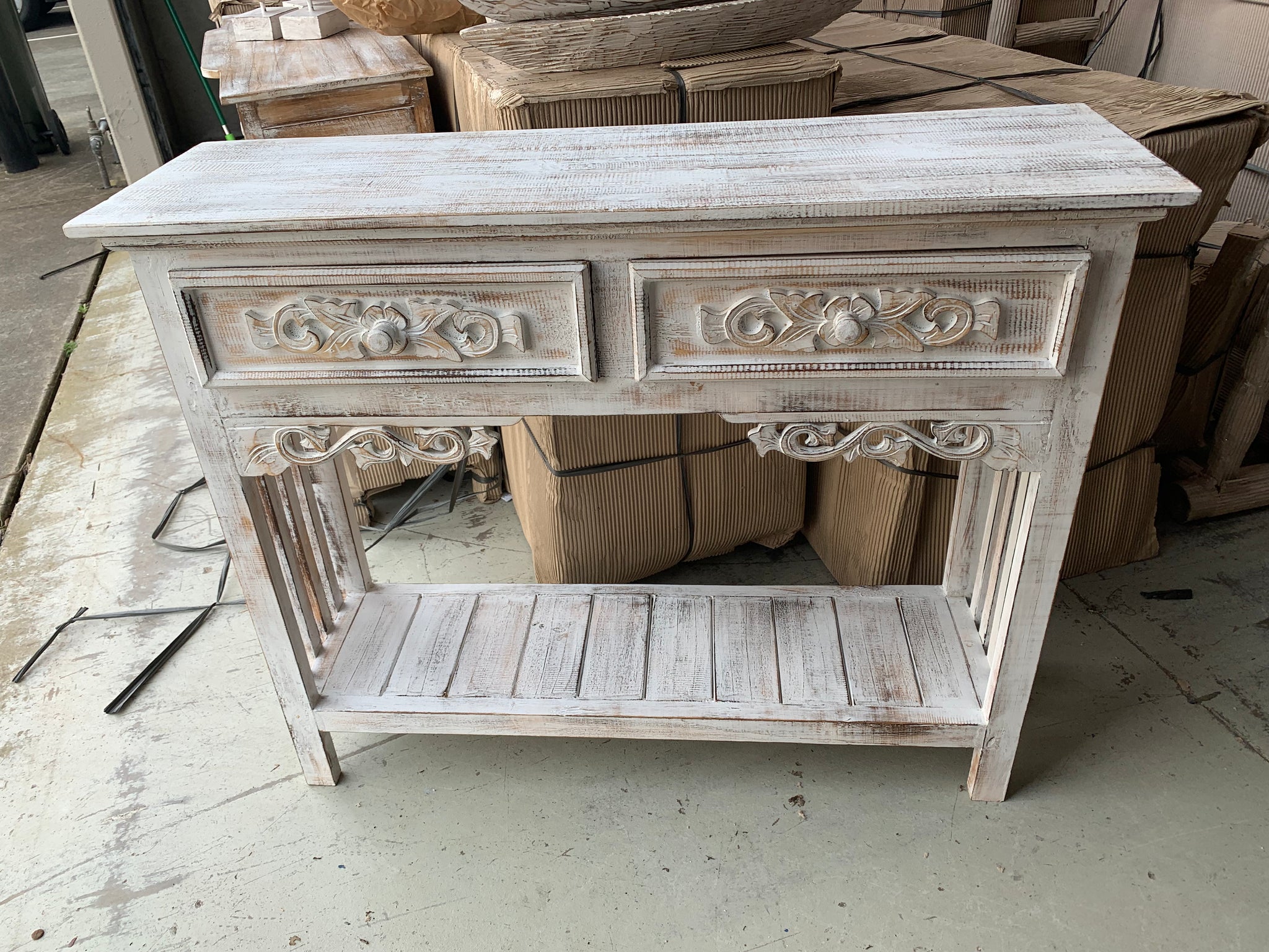Timber carved sideboard - Bali Beach Beyond