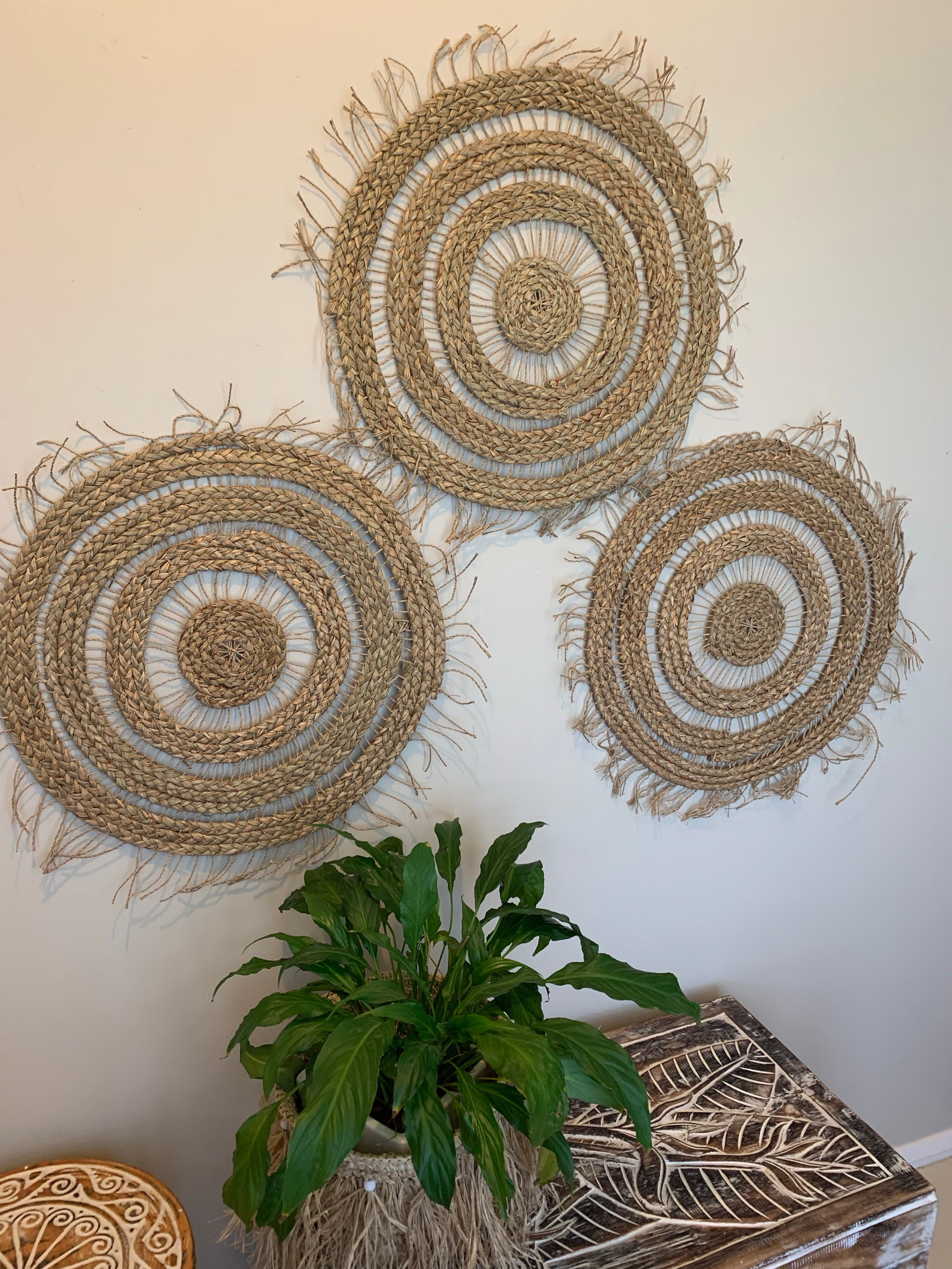 Set 3 wall hangings. 60cm each - Bali Beach Beyond