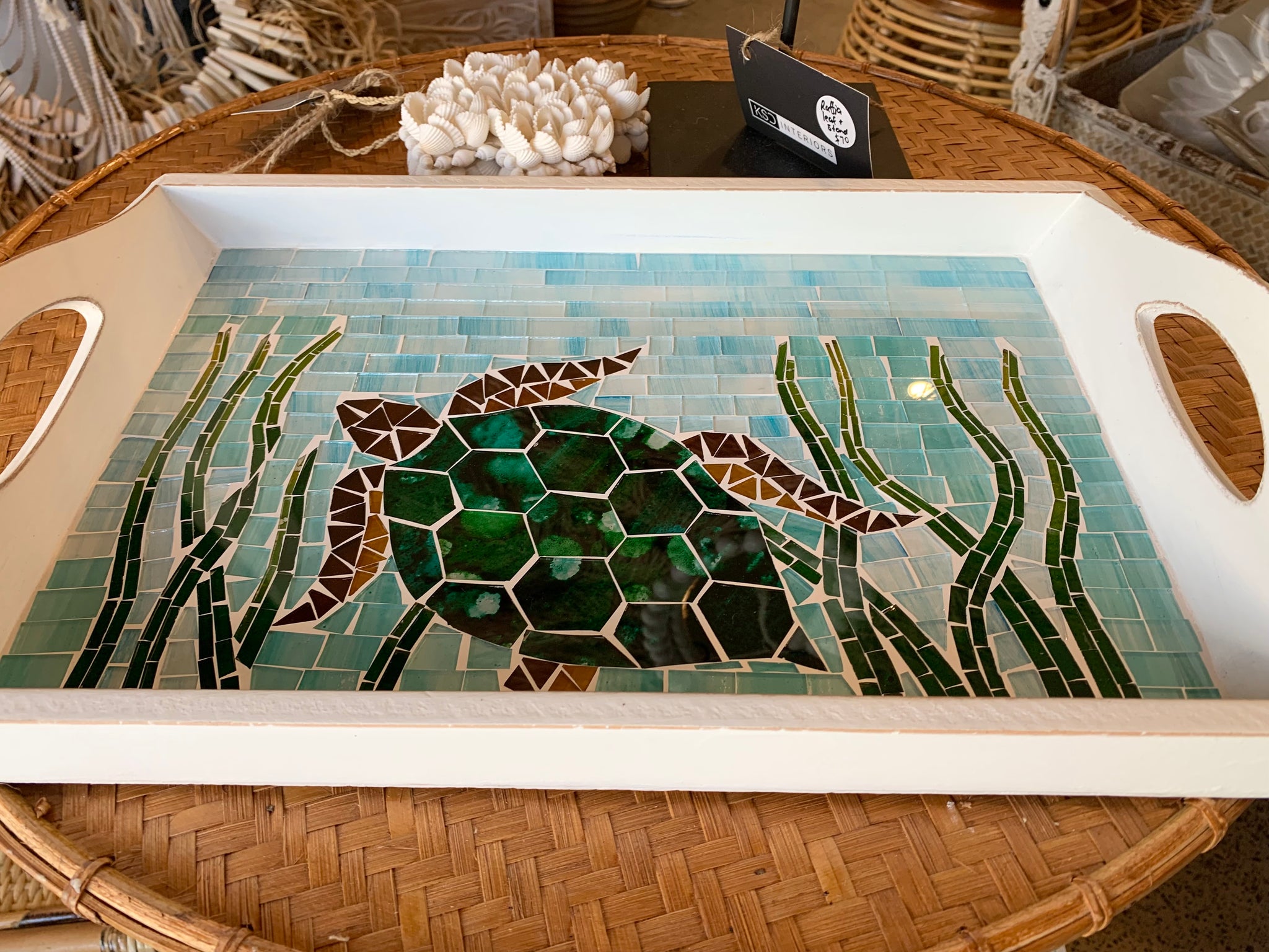 Turtle mosaic tray. Usually $40