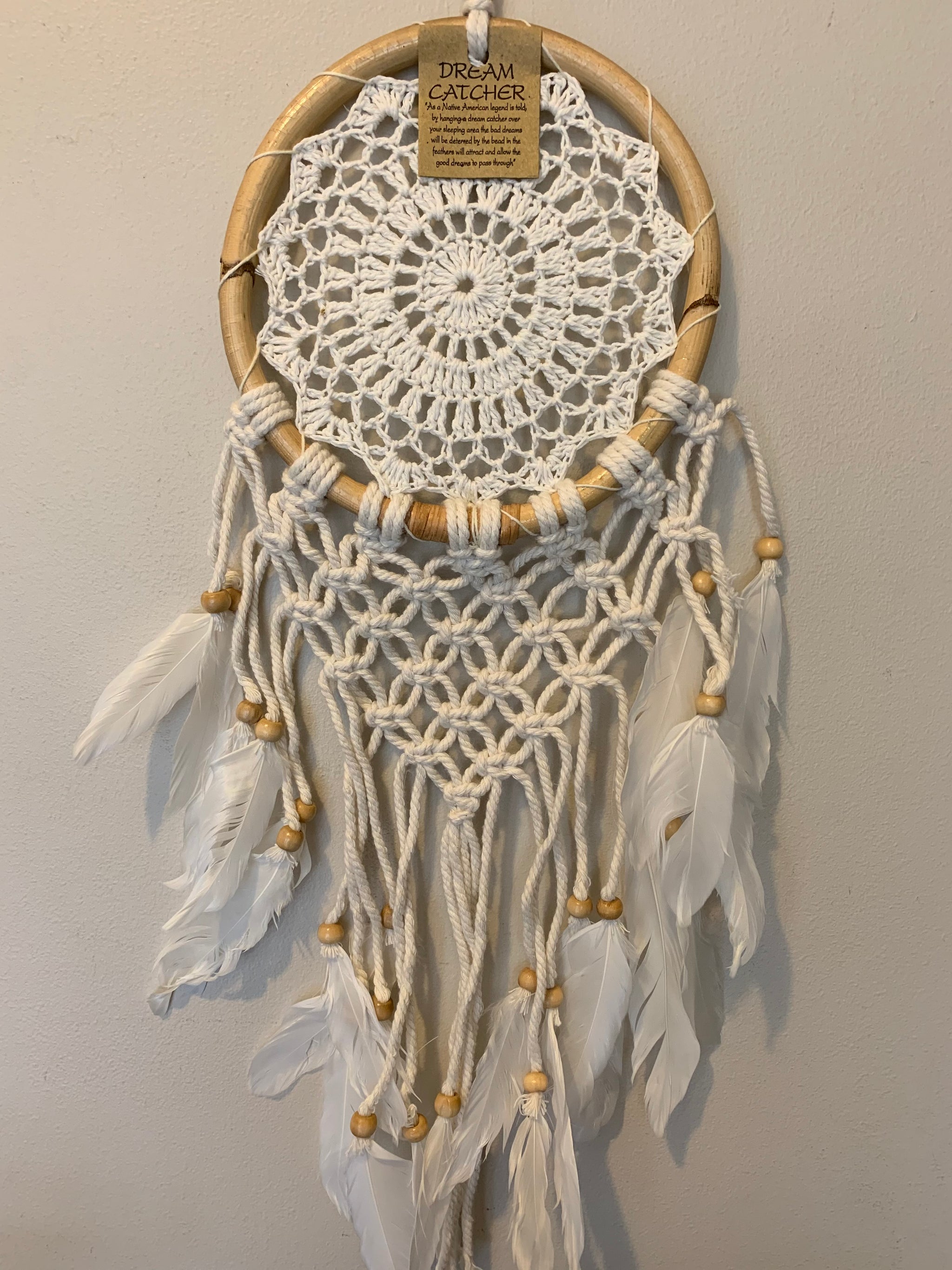 Natural dream catcher with bamboo edge 17cm. Usually $10 - Bali Beach Beyond