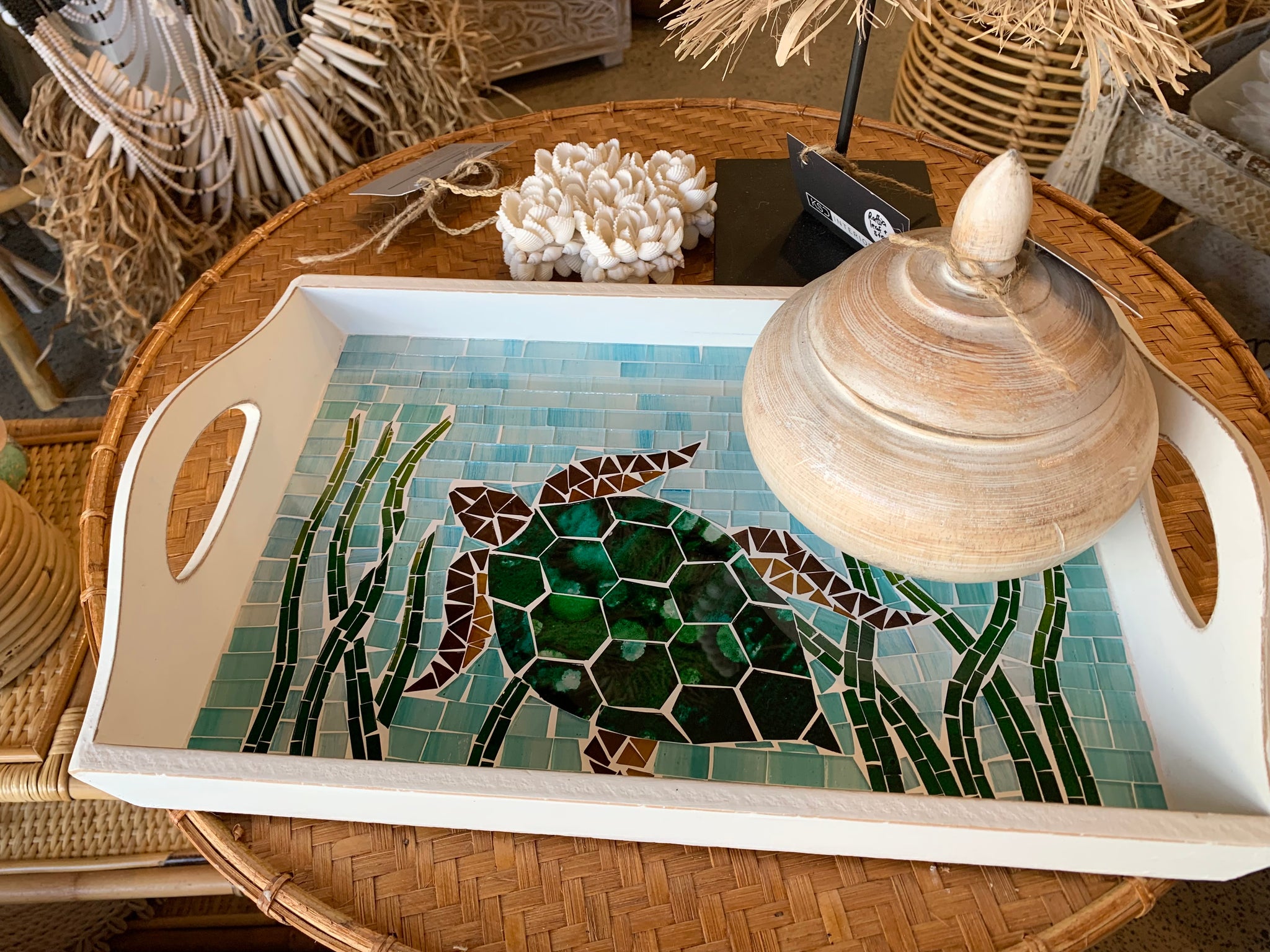 Turtle mosaic tray. Usually $40