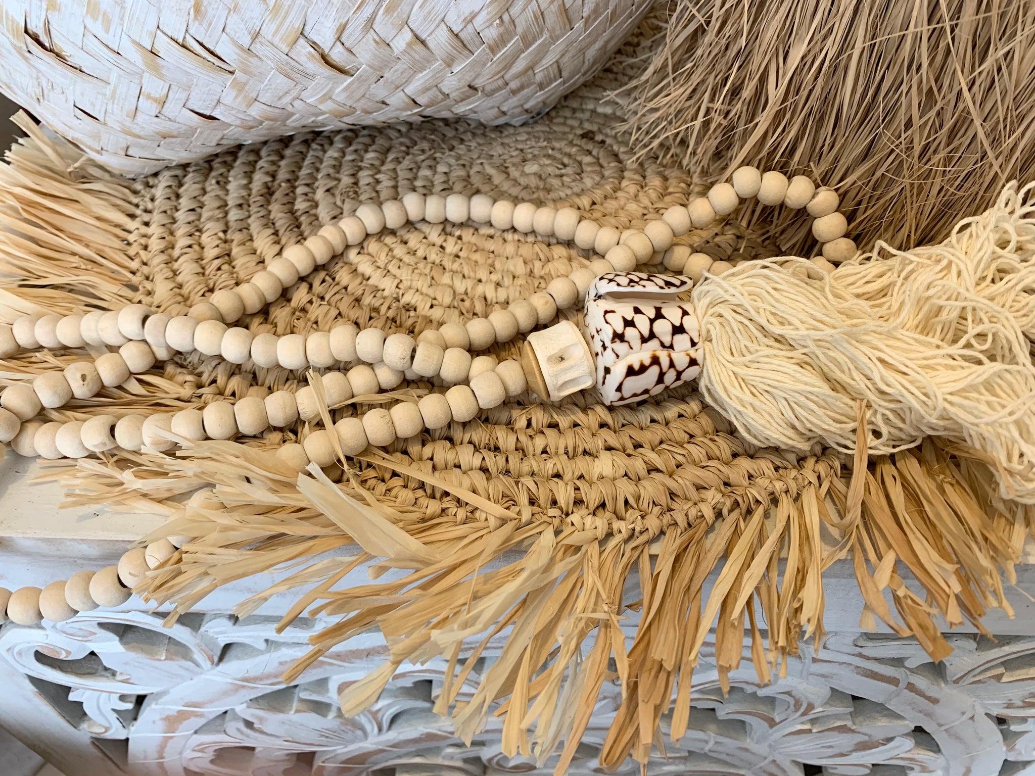Bead and chunky shell necklace / hanging - Bali Beach Beyond
