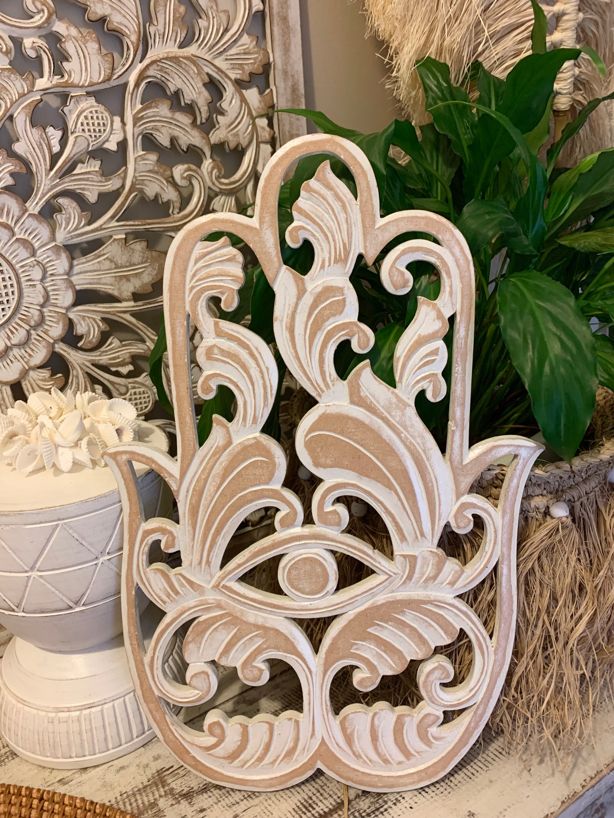 Brand new natural handcarved hand decoration - Bali Beach Beyond