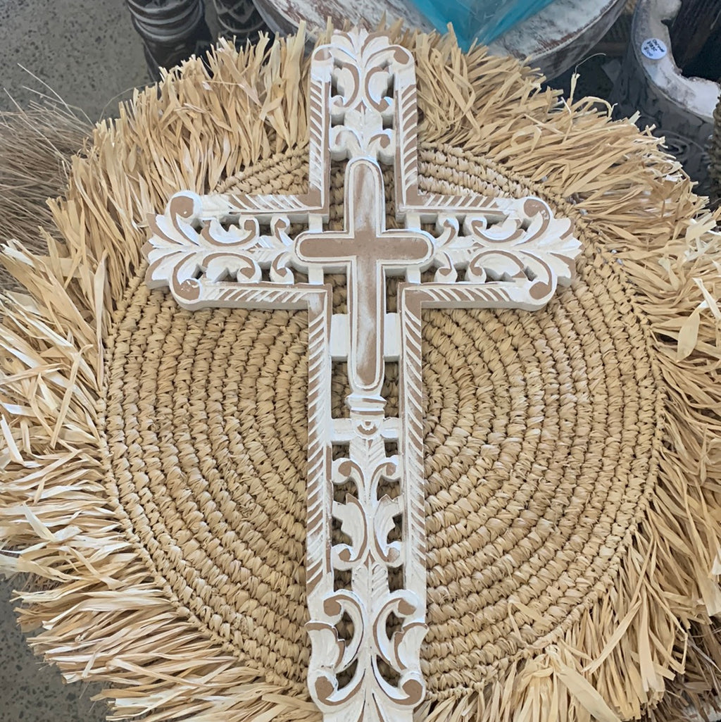 Carved cross. 30 x 49cm - Bali Beach Beyond