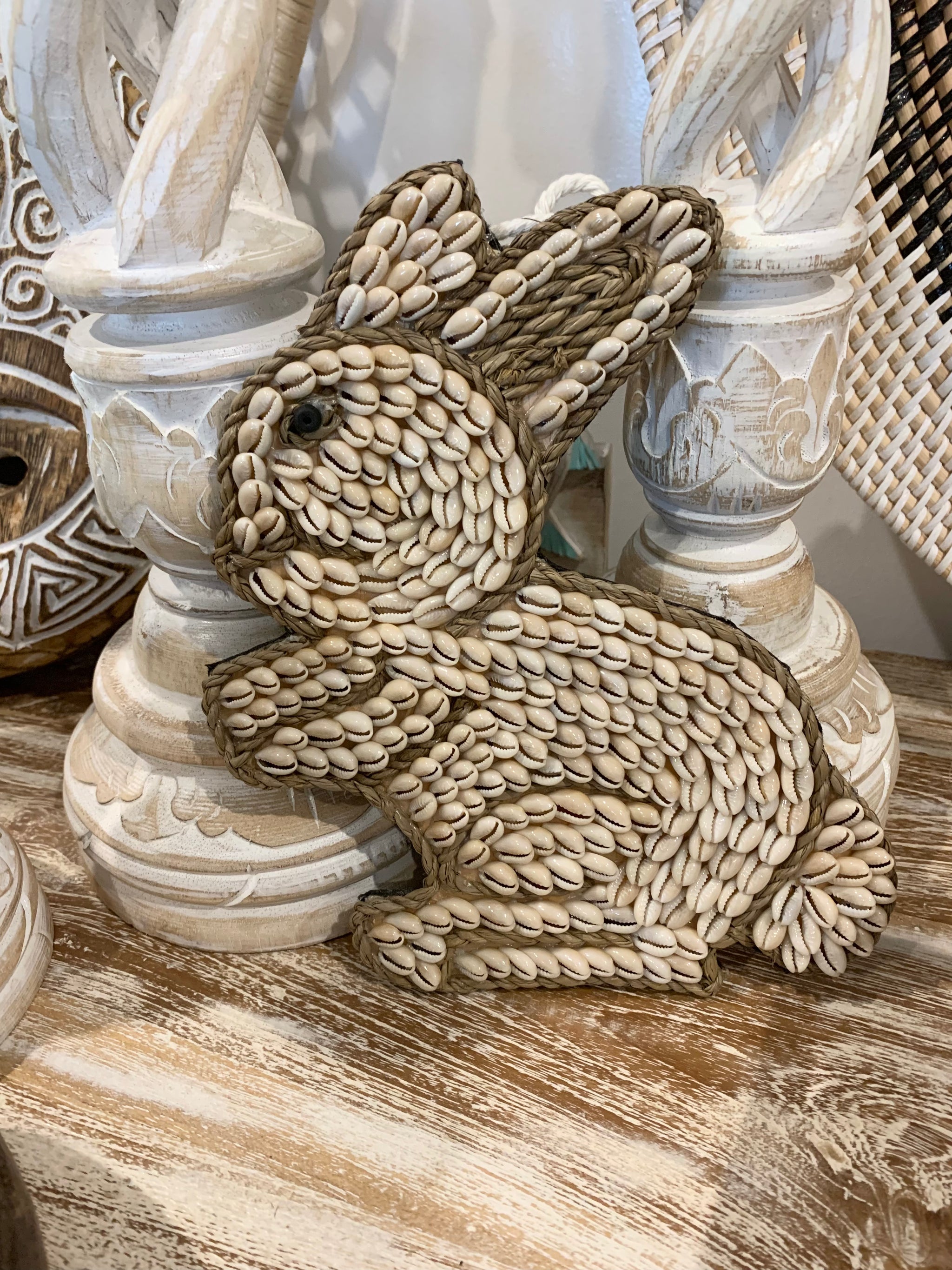 Shell rabbit bunny hanging / decoration - Bali Beach Beyond