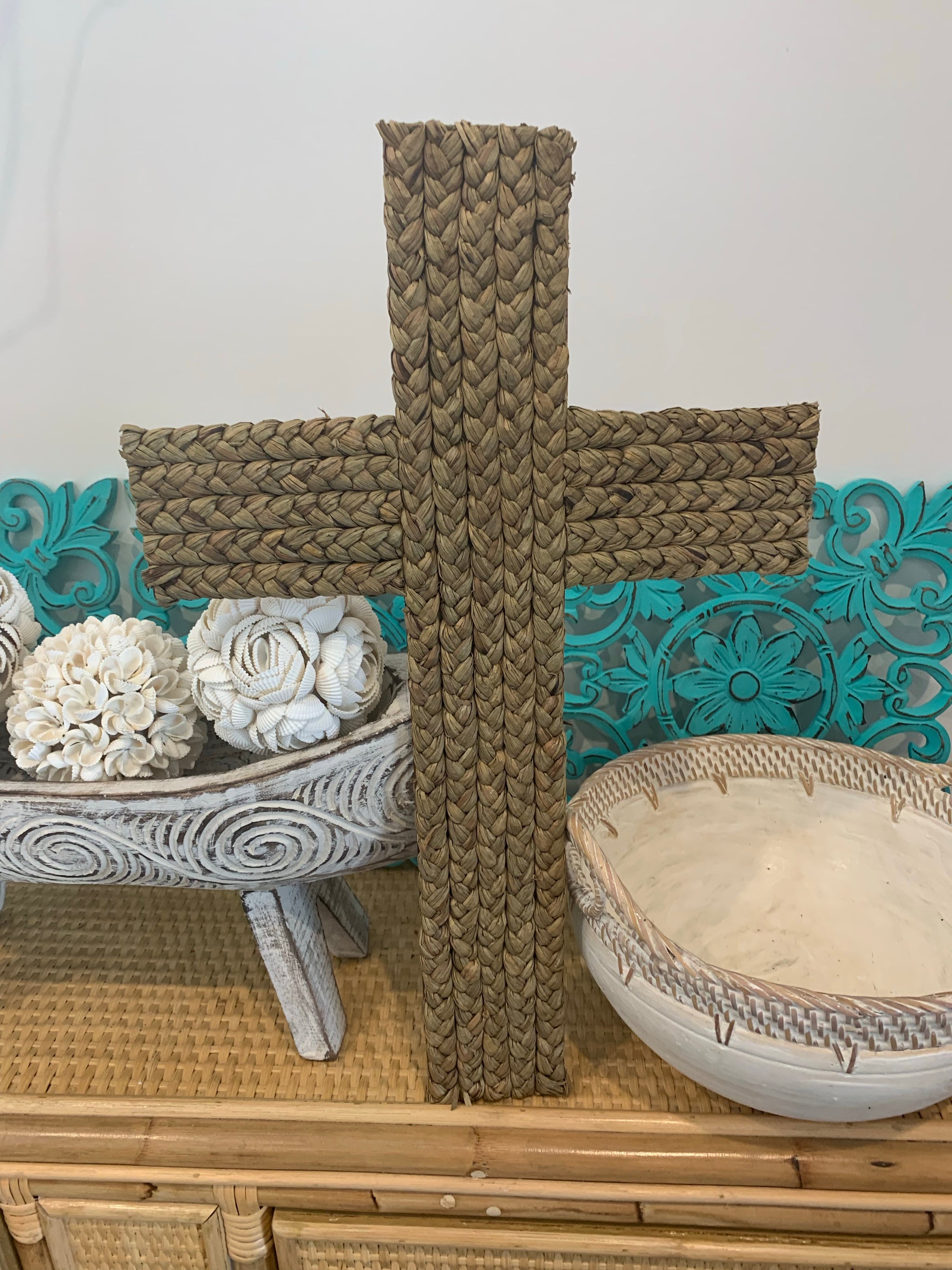Woven cross. 50 x 31cm - Bali Beach Beyond