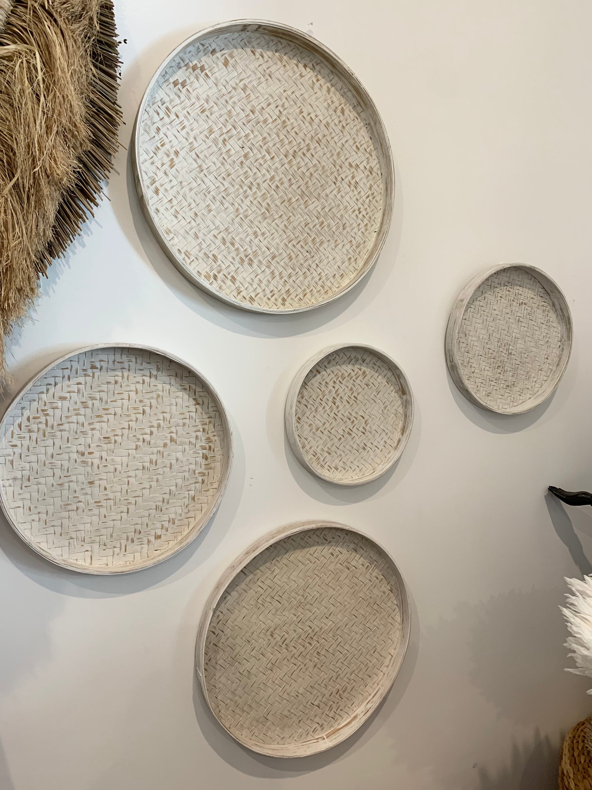 White wall platters. Set of 5 - Bali Beach Beyond