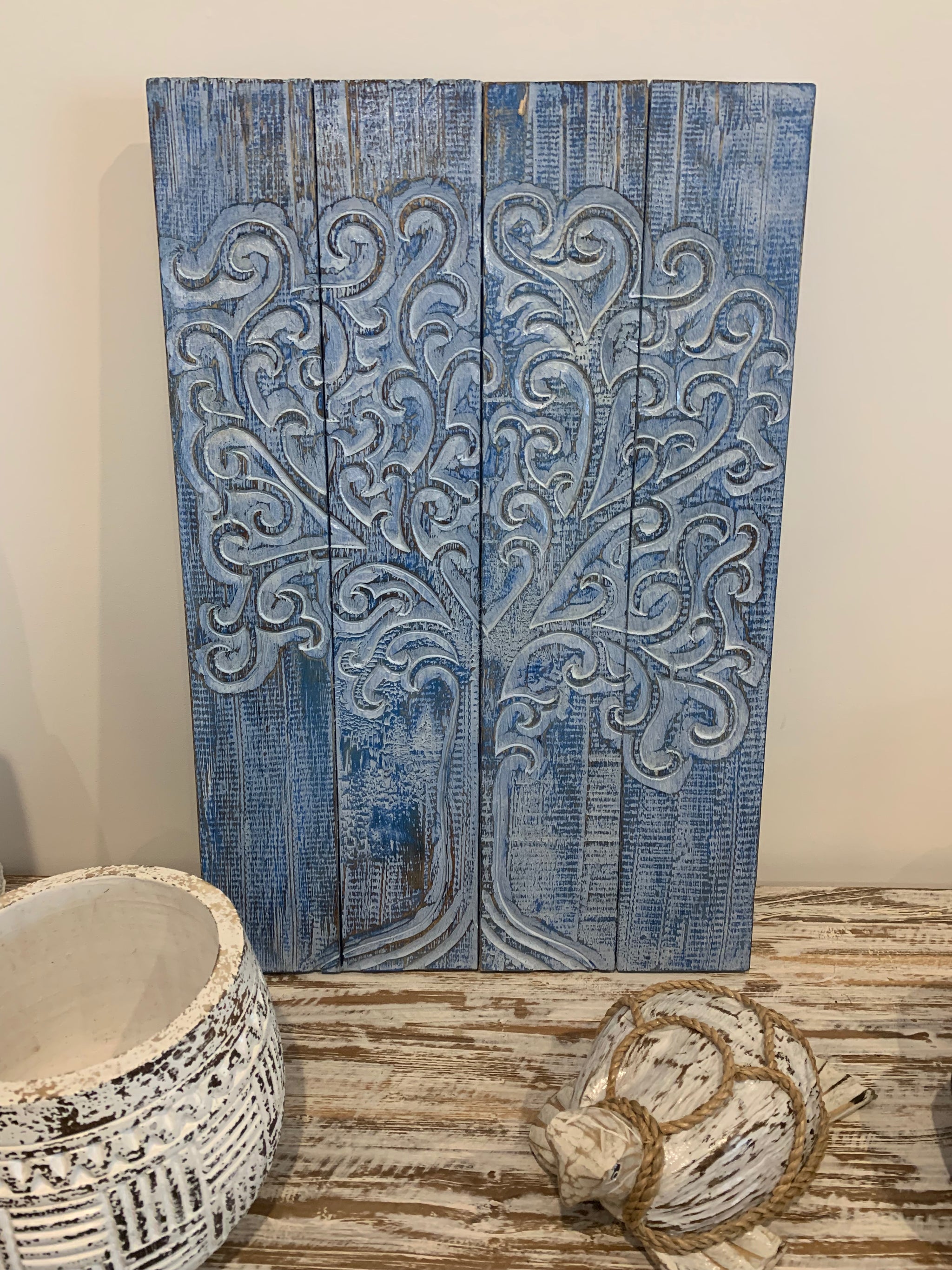 Blue tree of life wall hanging - Bali Beach Beyond