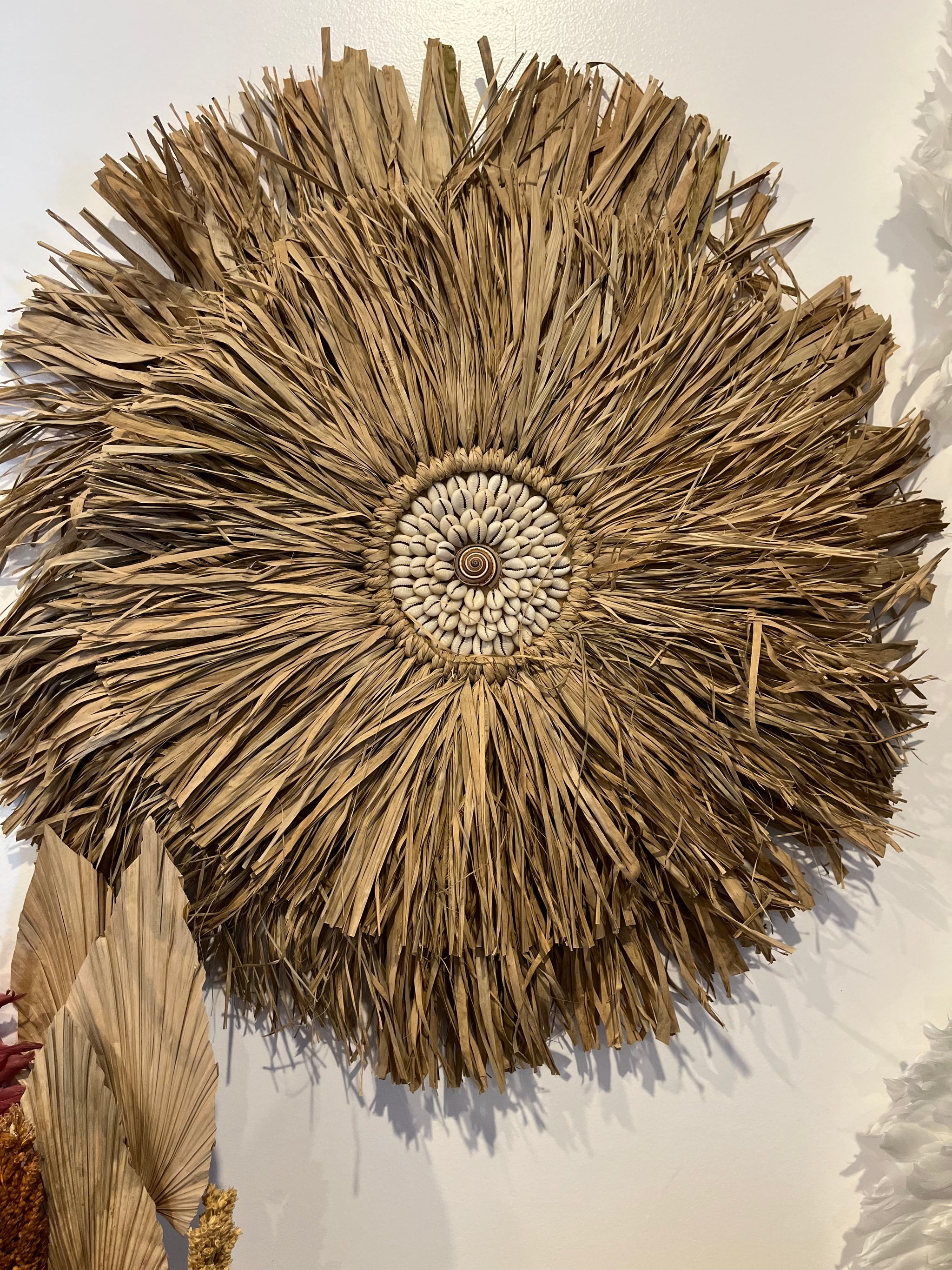 55cm round raffia hanging. 2 layered - Bali Beach Beyond