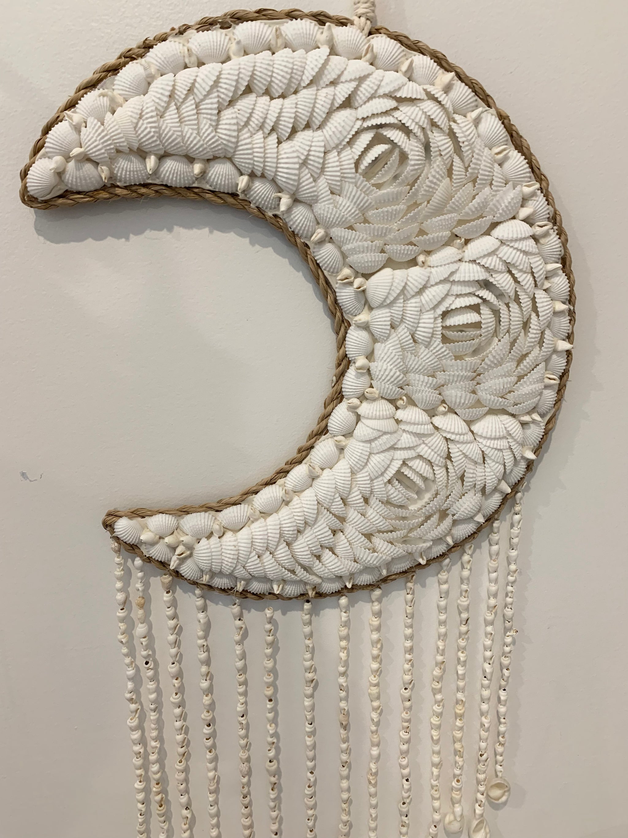 Shell moon hanging with hanging shells below. Style 3 - Bali Beach Beyond