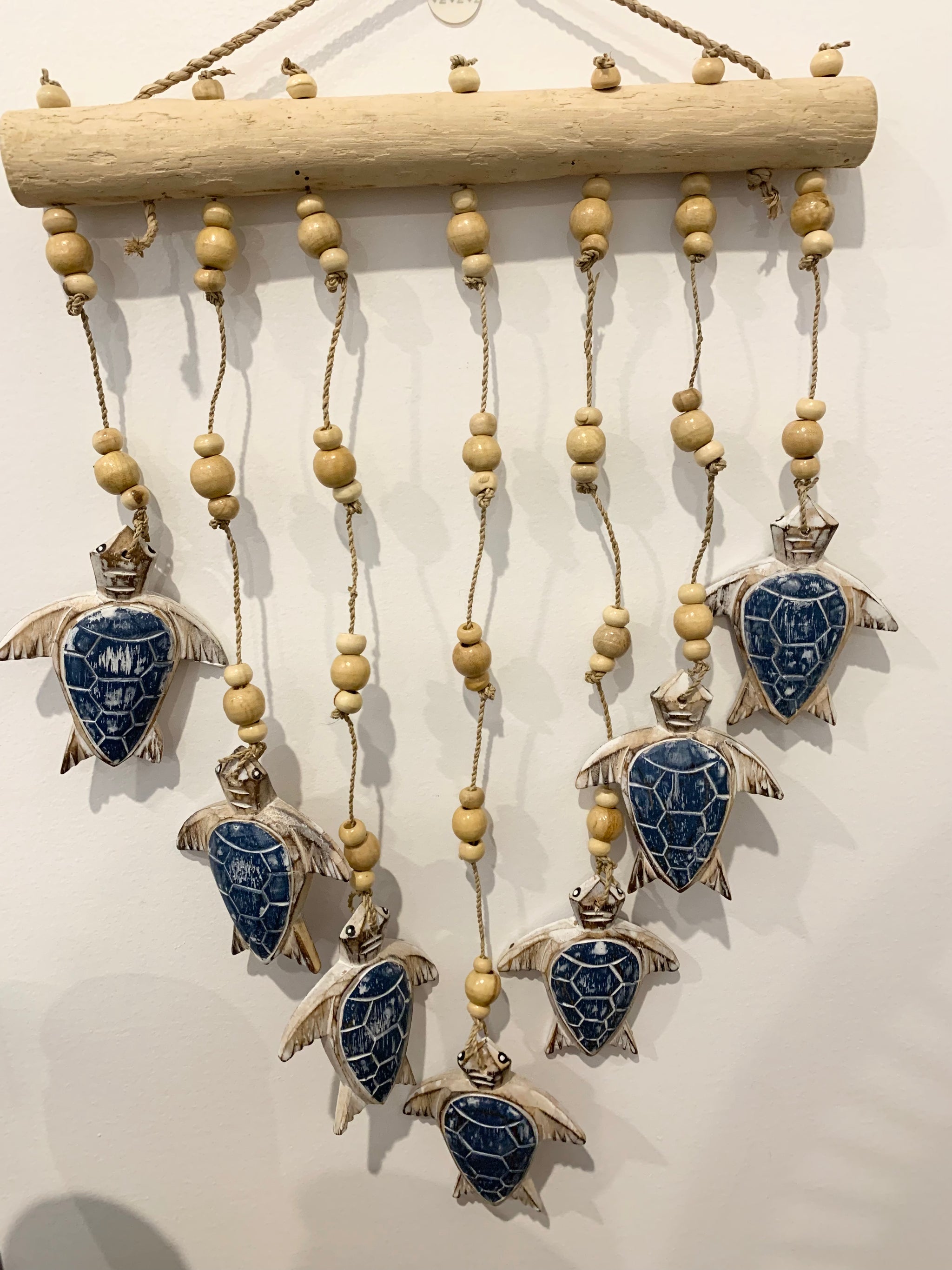 Blue carved timber turtle wall hanging. - Bali Beach Beyond