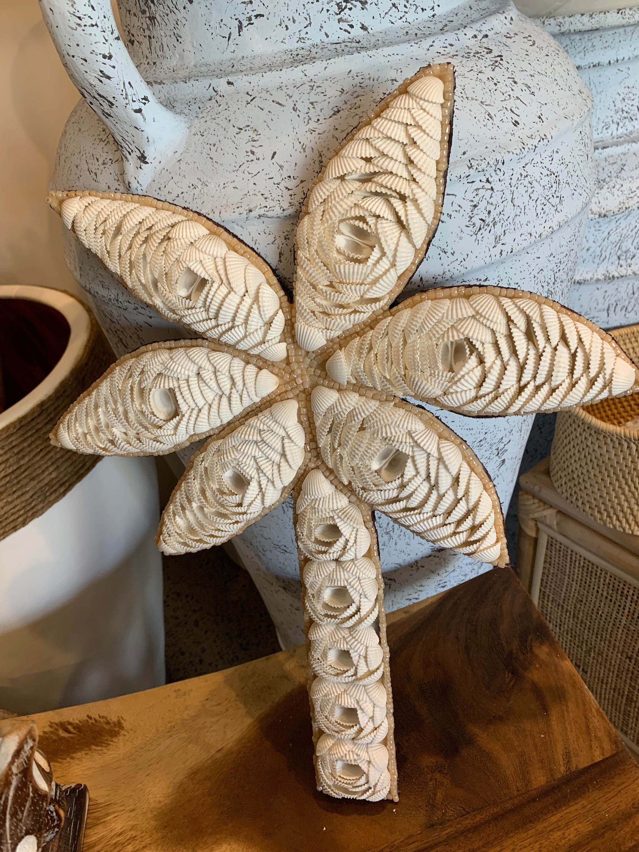 Shell palm tree hanging / decoration. White shell - Bali Beach Beyond