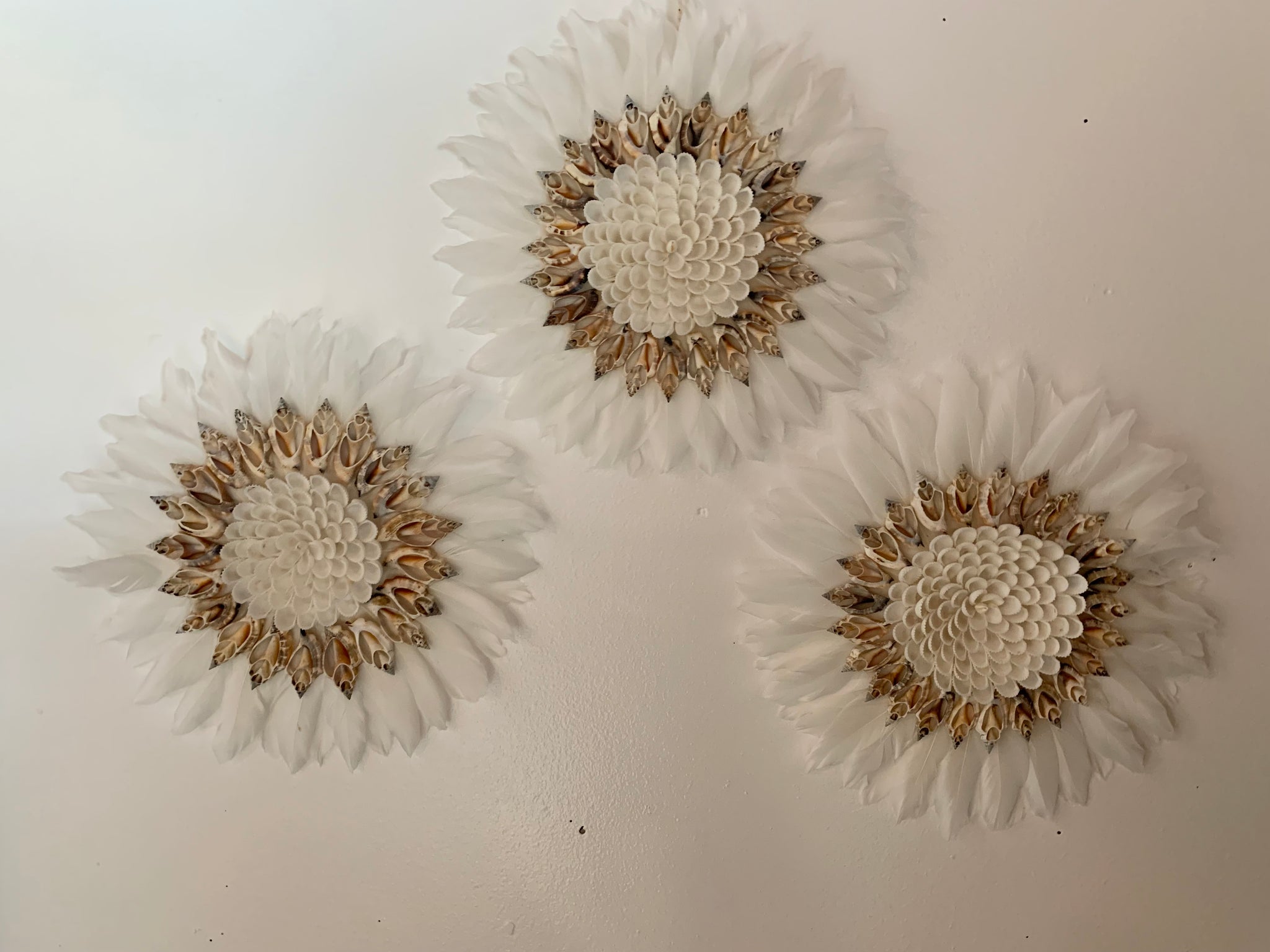 Set 3 white juju with darker shell. - Bali Beach Beyond