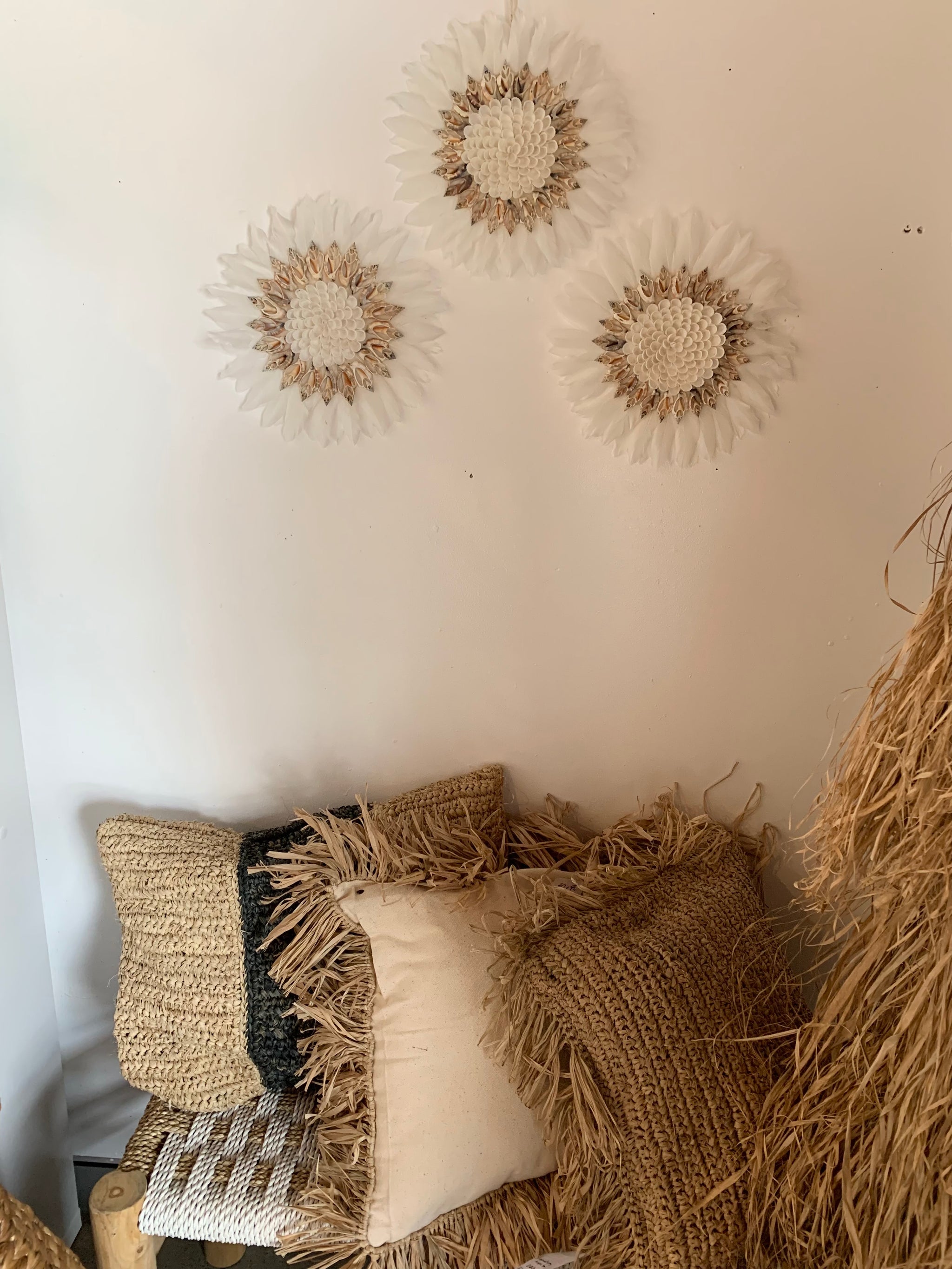 Set 3 white juju with darker shell. - Bali Beach Beyond