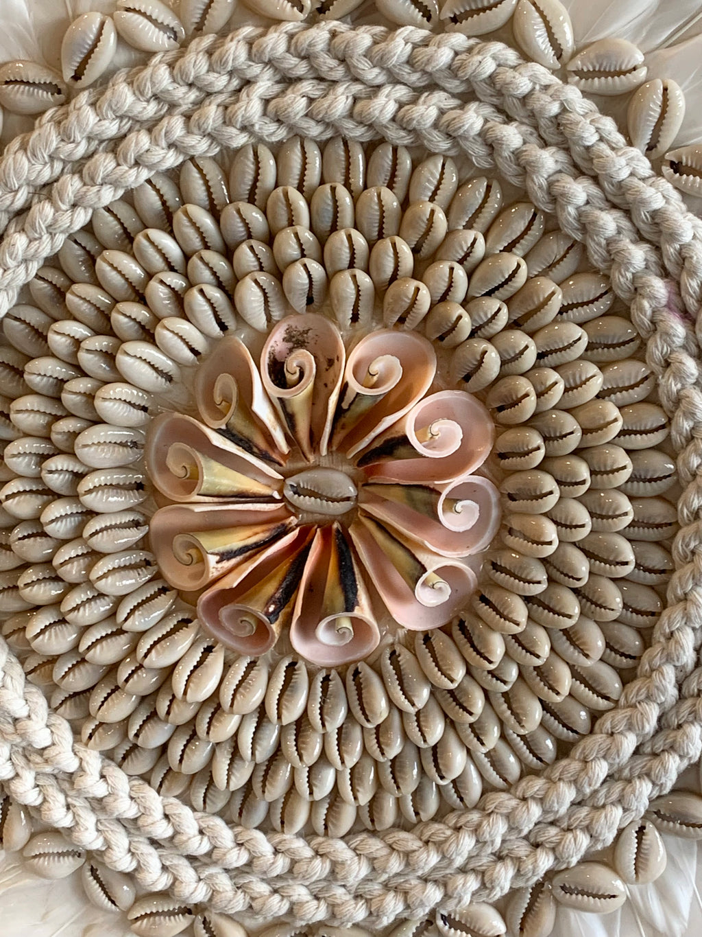 White juju with pink shell detail 40cm - Bali Beach Beyond