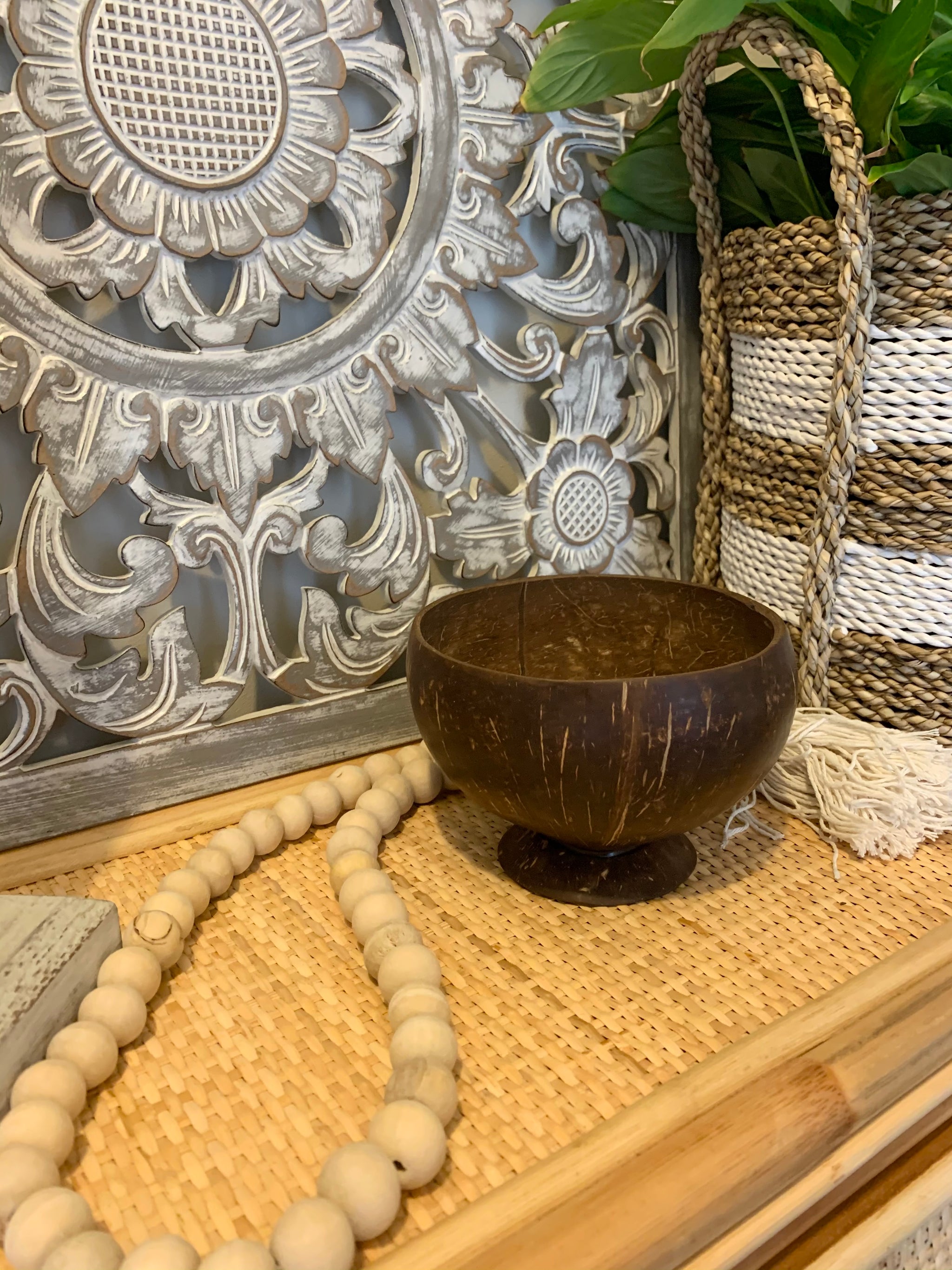 Coconut bowl with base. - Bali Beach Beyond
