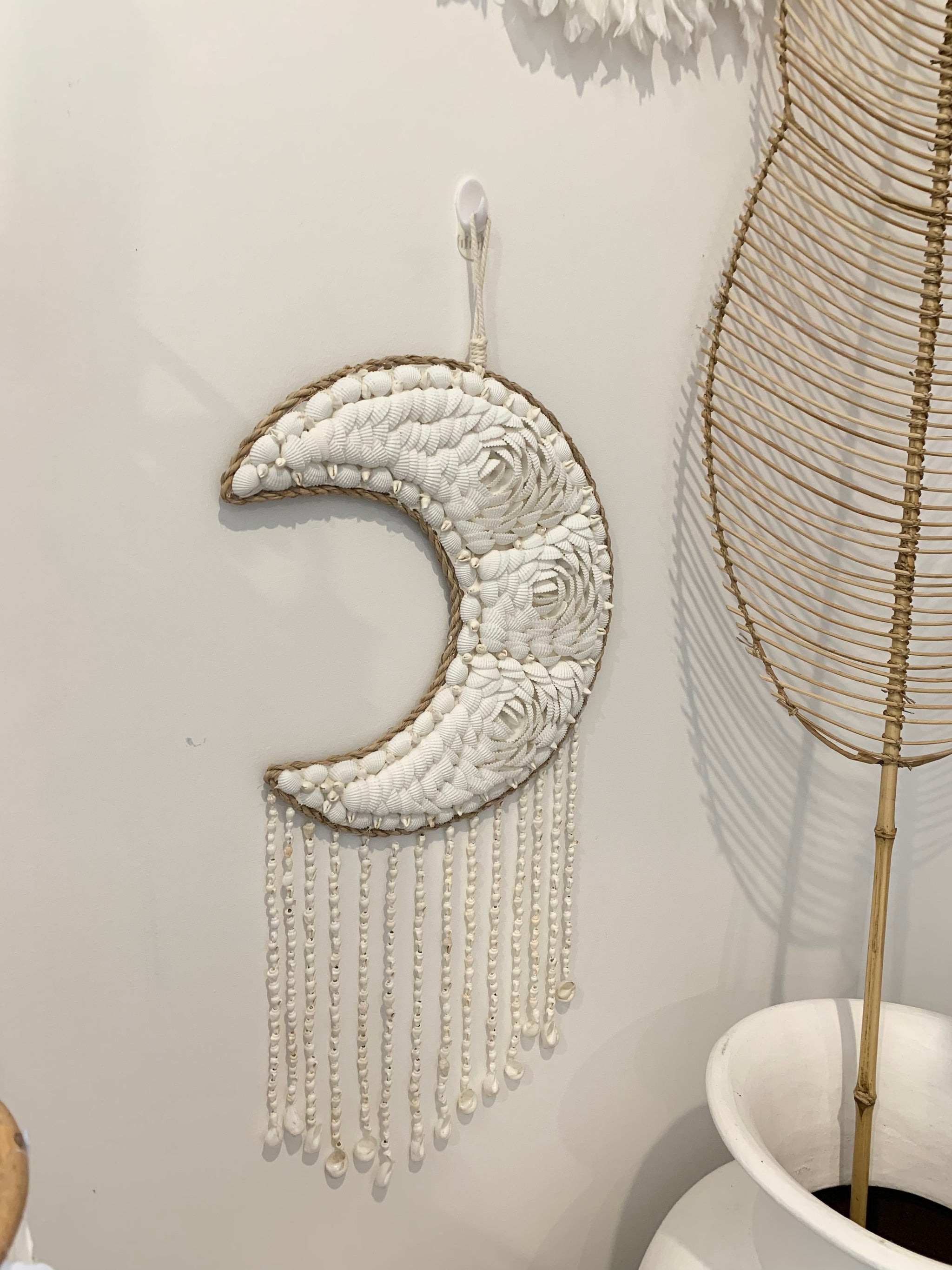 Shell moon hanging with hanging shells below. Style 3 - Bali Beach Beyond