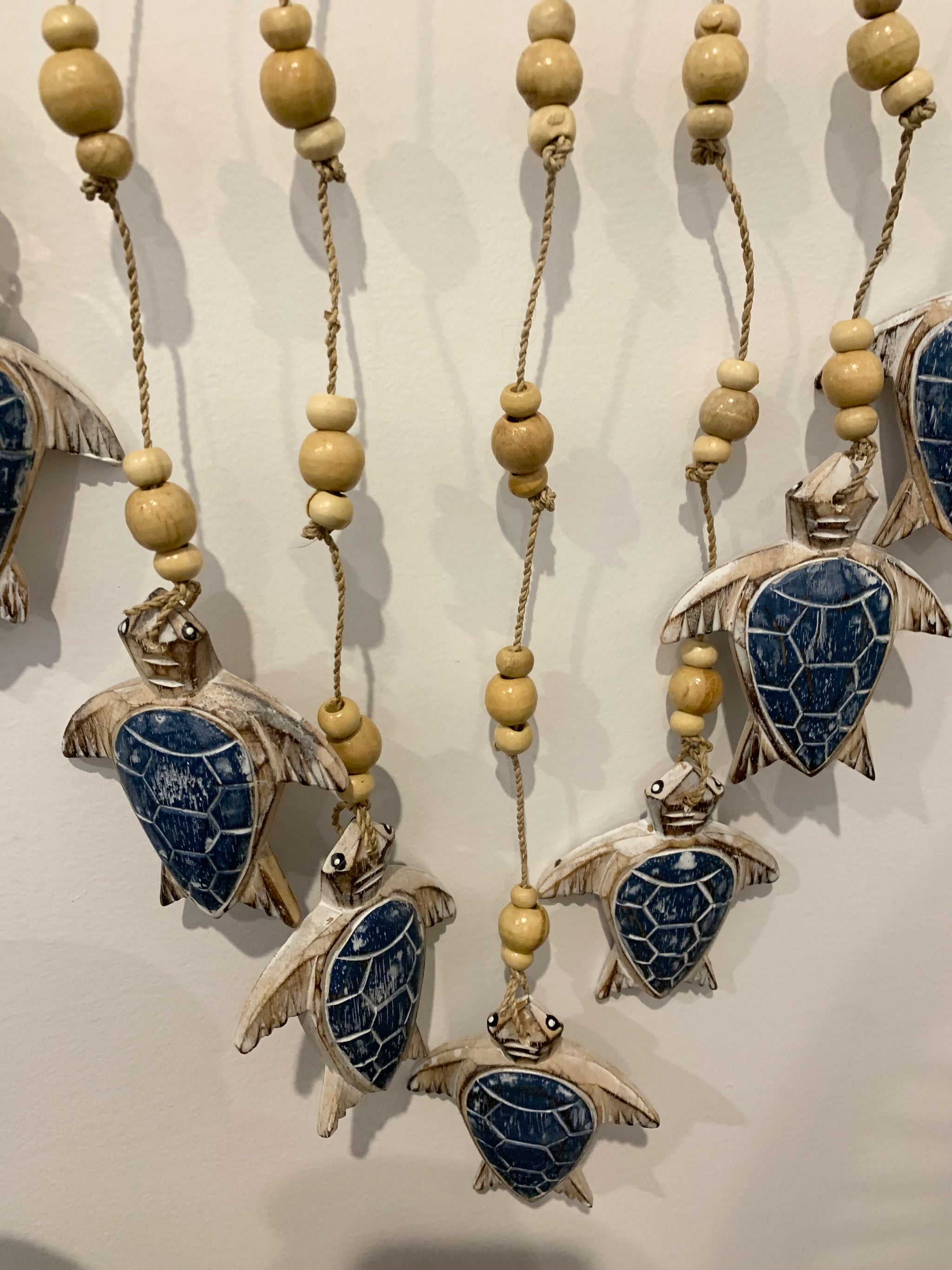 Blue carved timber turtle wall hanging. - Bali Beach Beyond