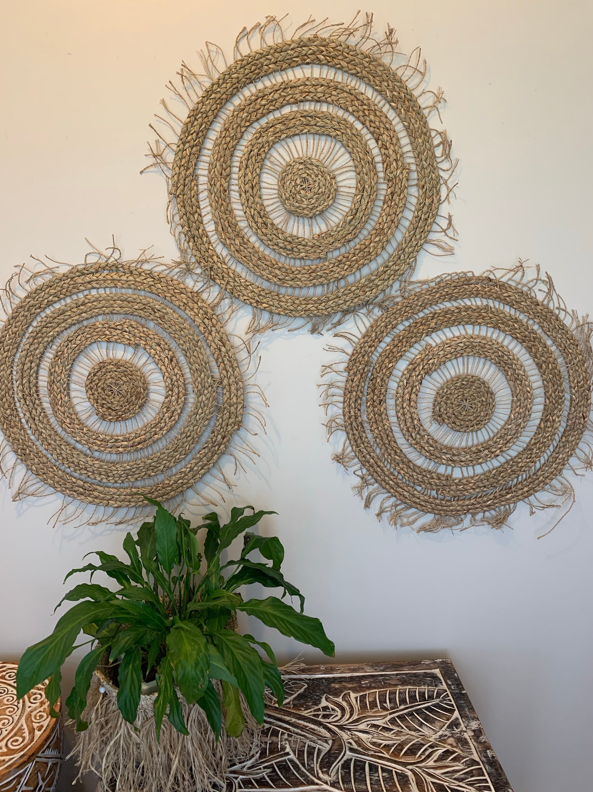 Set 3 wall hangings. 60cm each - Bali Beach Beyond