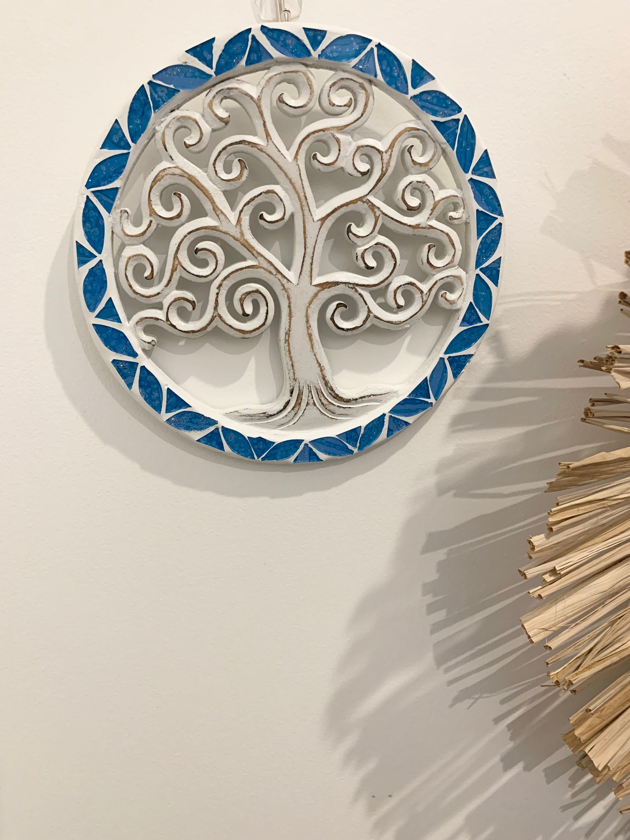 Blue mosaic tree life decoration 20cm. Design 1 - Bali Beach Beyond
