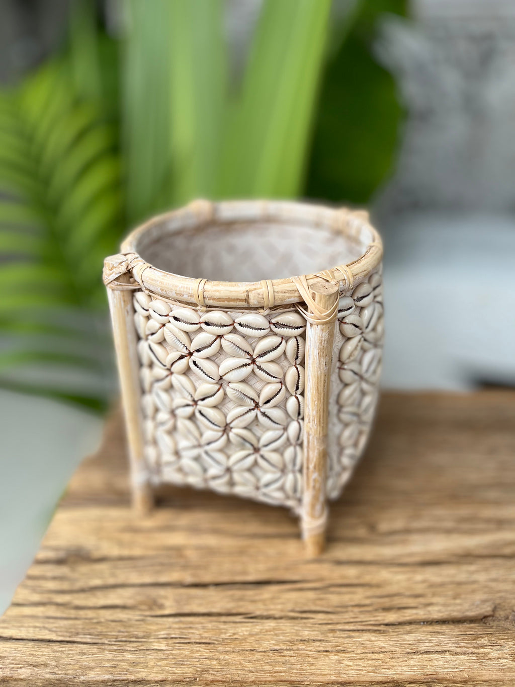 Basket with shell detail - Bali Beach Beyond