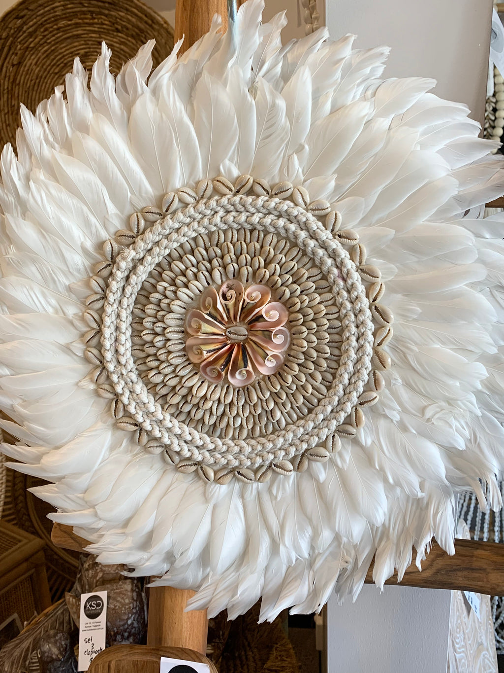 White juju with pink shell detail 40cm - Bali Beach Beyond