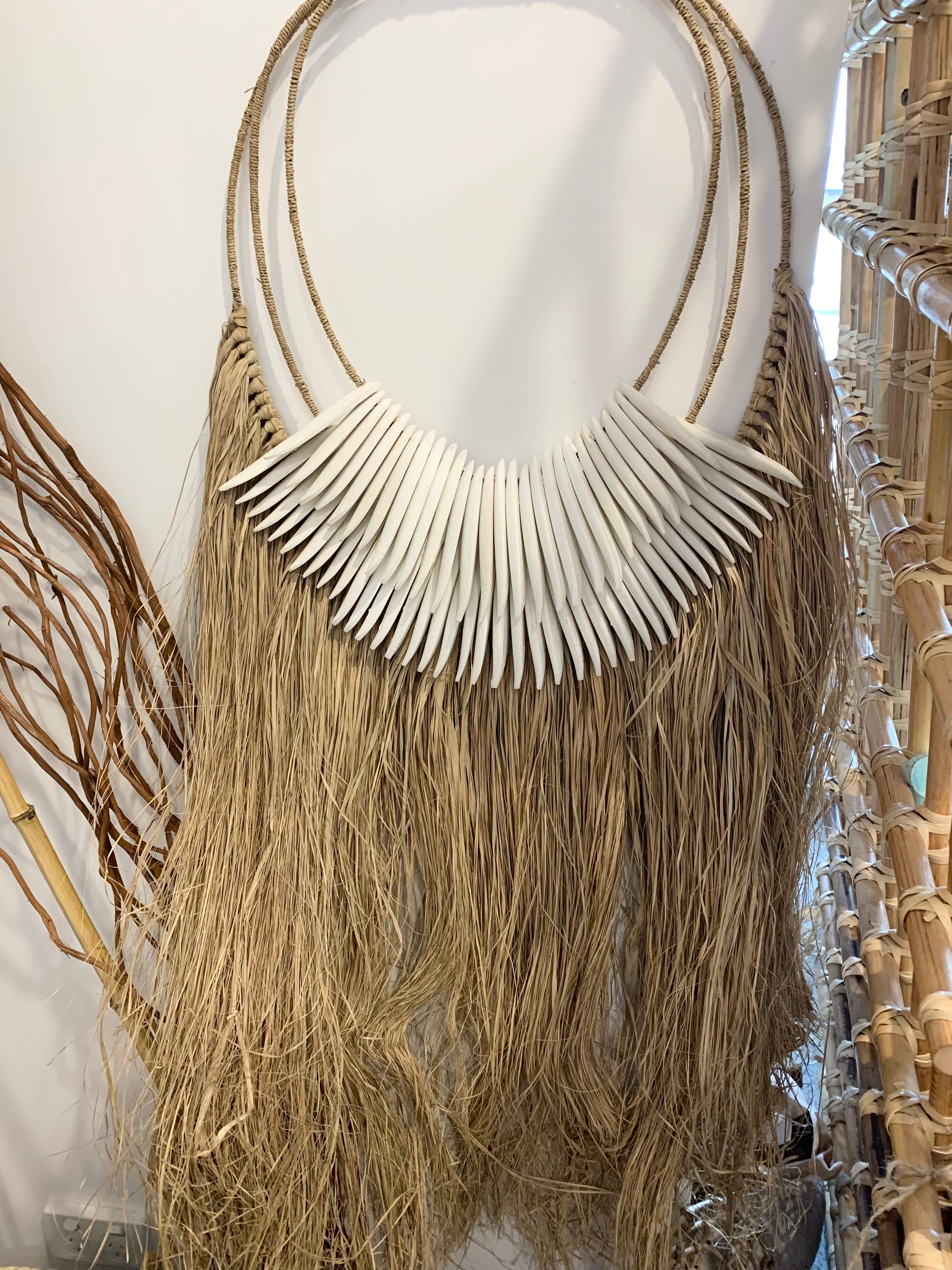 Wall hanging with timber cuttlefish wall hanging. 42 x 110cm - Bali Beach Beyond