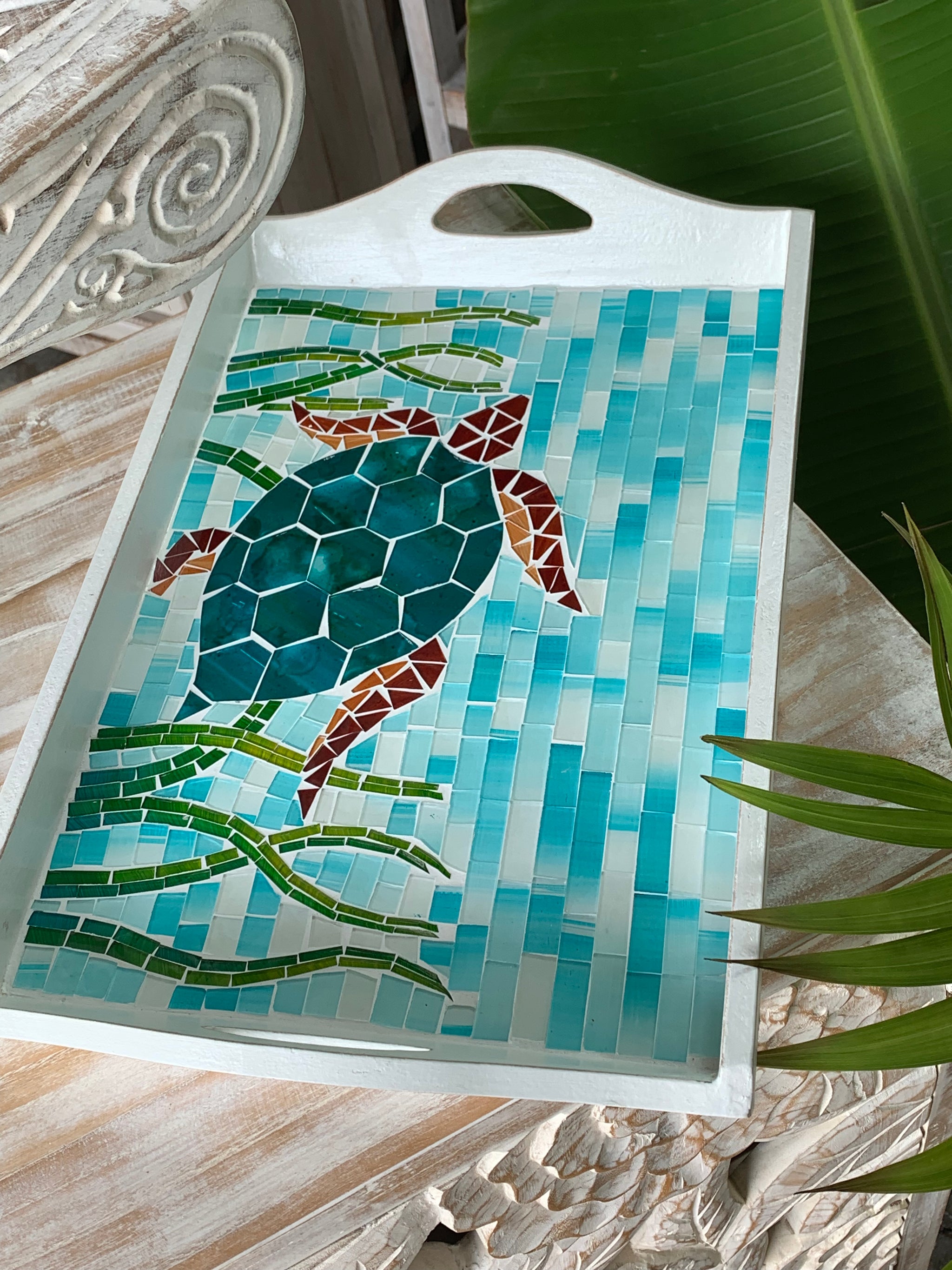 Turtle mosaic tray. Usually $40