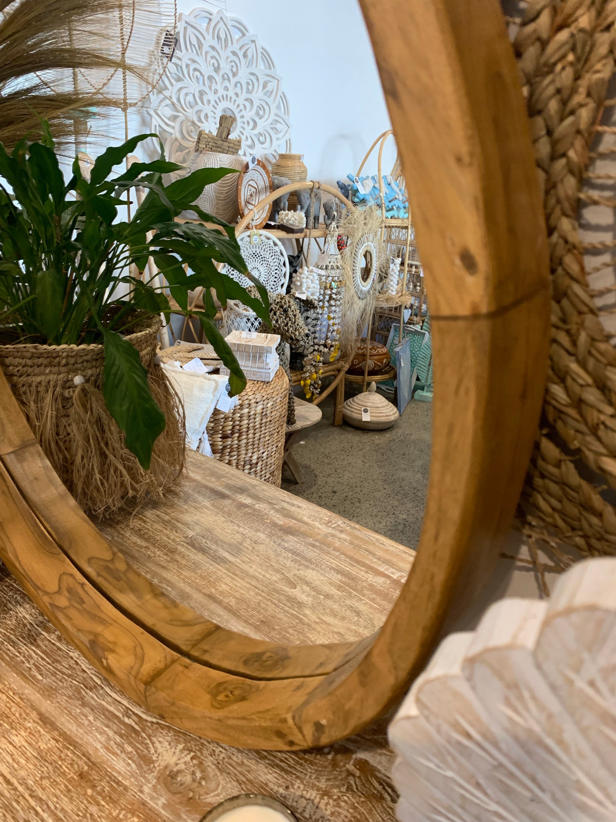60cm timber mirror - Bali Beach Beyond