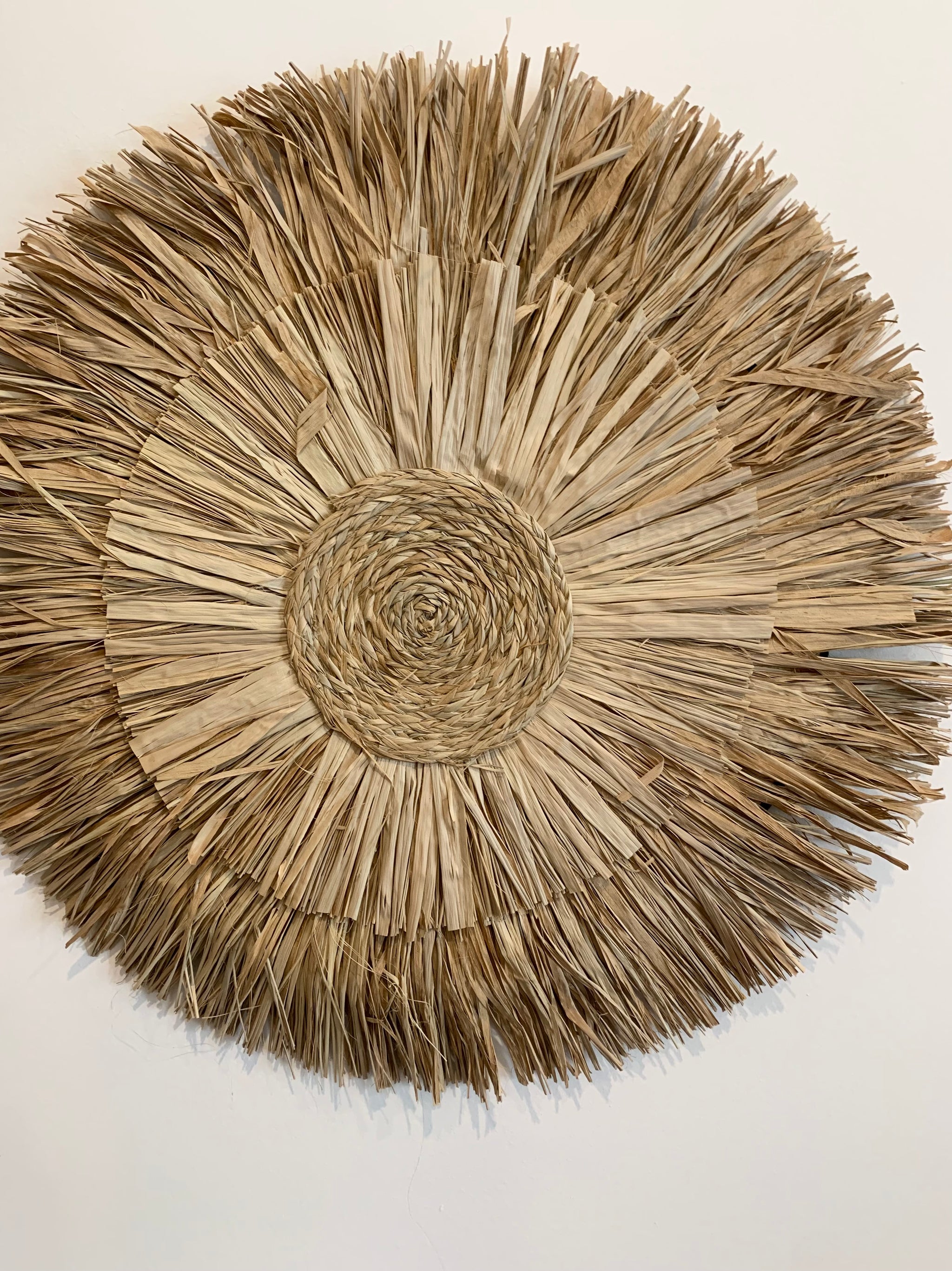 Round raffia juju with raffia centre 55cm - Bali Beach Beyond