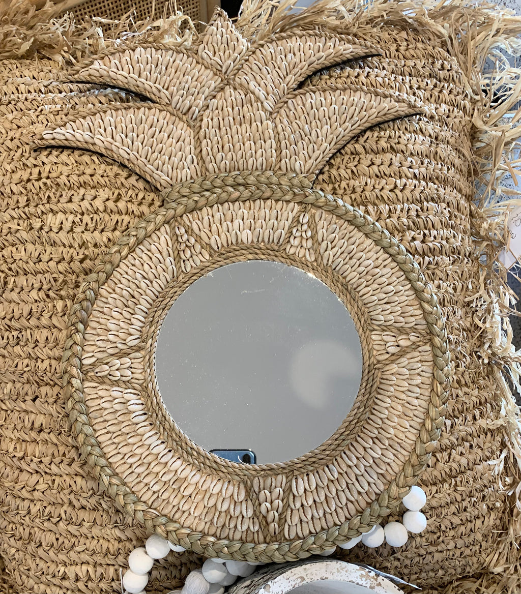 Shell pineapple mirror with natural shells - Bali Beach Beyond